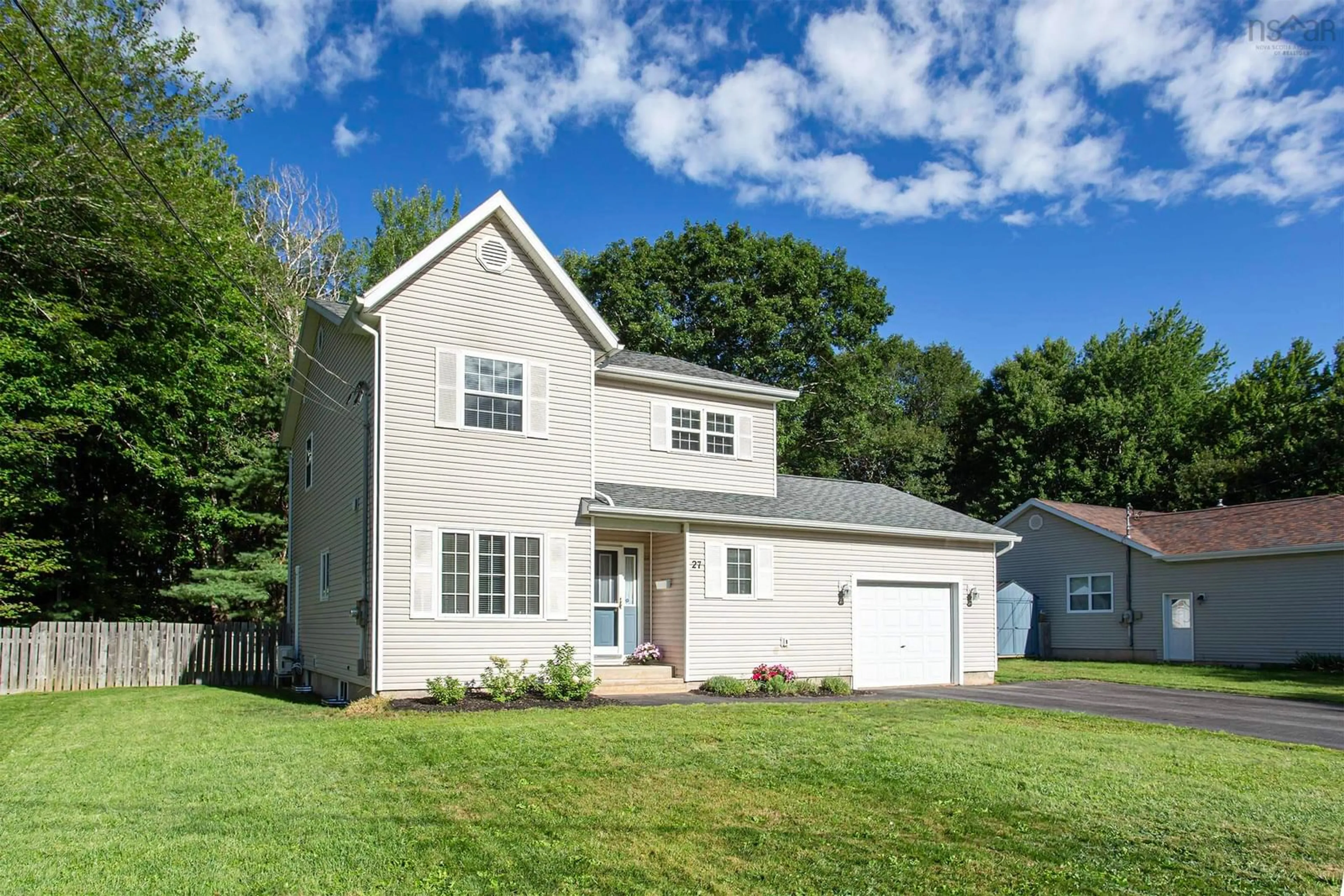 Home with vinyl exterior material, street for 27 Pinecrest Dr, Middleton Nova Scotia B0S 1P0