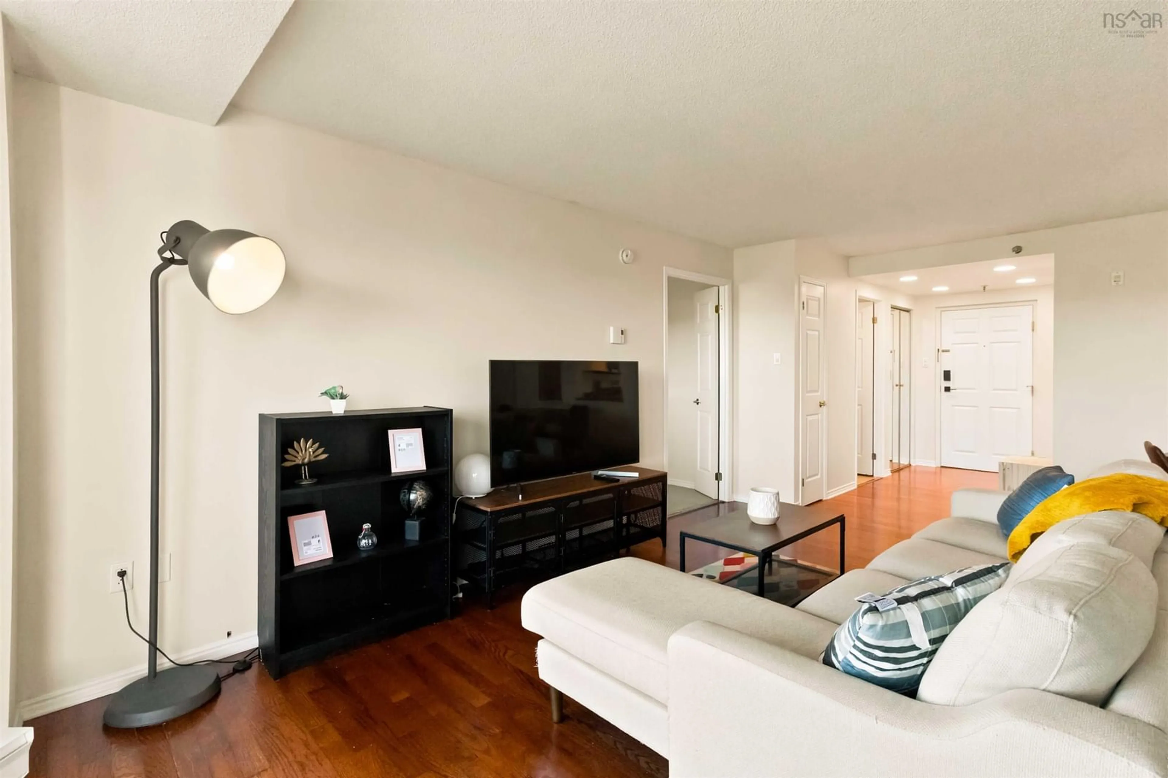 Living room with furniture, wood/laminate floor for 30 Brookdale Cres #810, Dartmouth Nova Scotia B3A 4T7