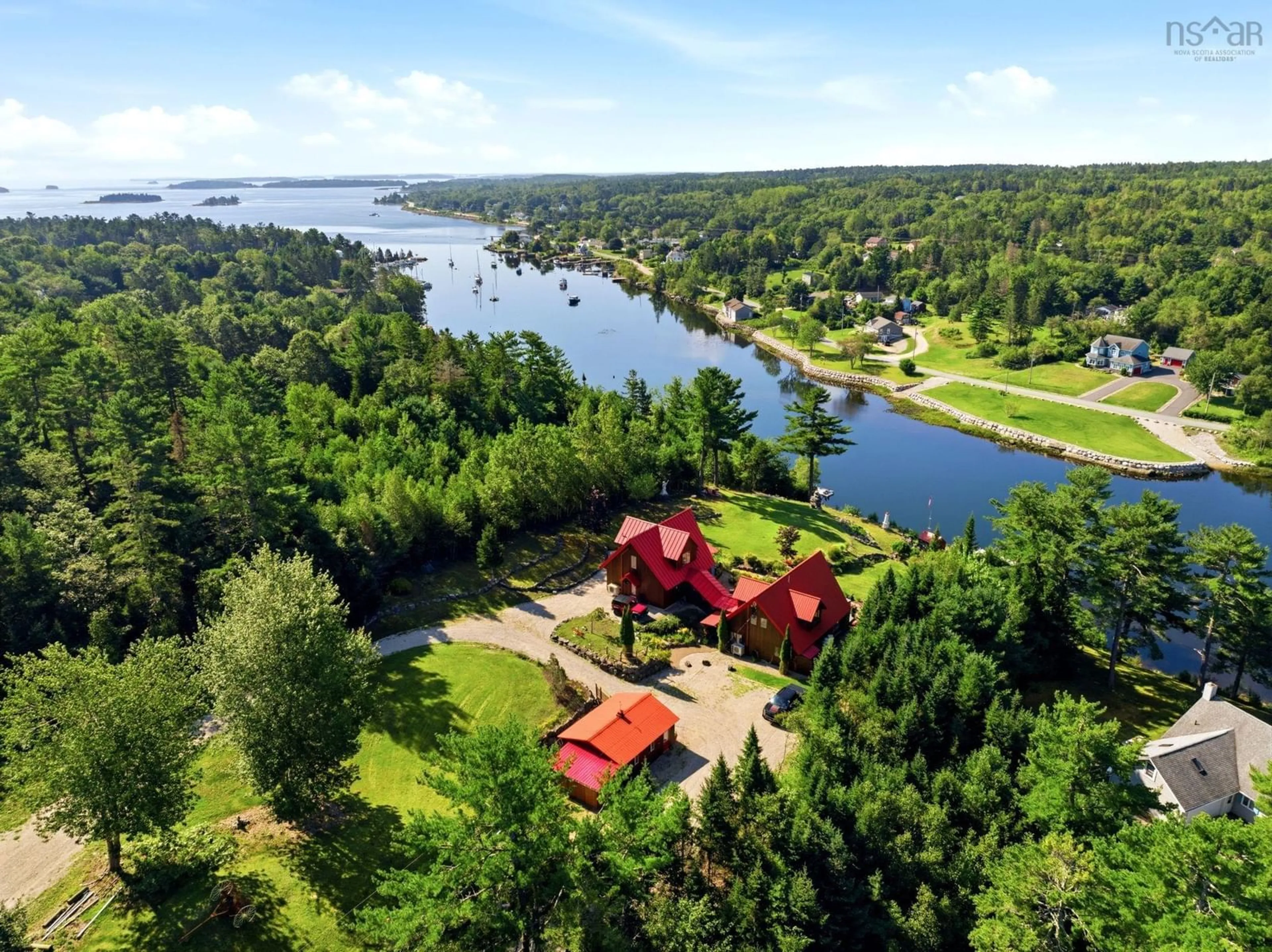 A pic from outside/outdoor area/front of a property/back of a property/a pic from drone, water/lake/river/ocean view for 76 Demont Rd, Chester Basin Nova Scotia B0J 1K0