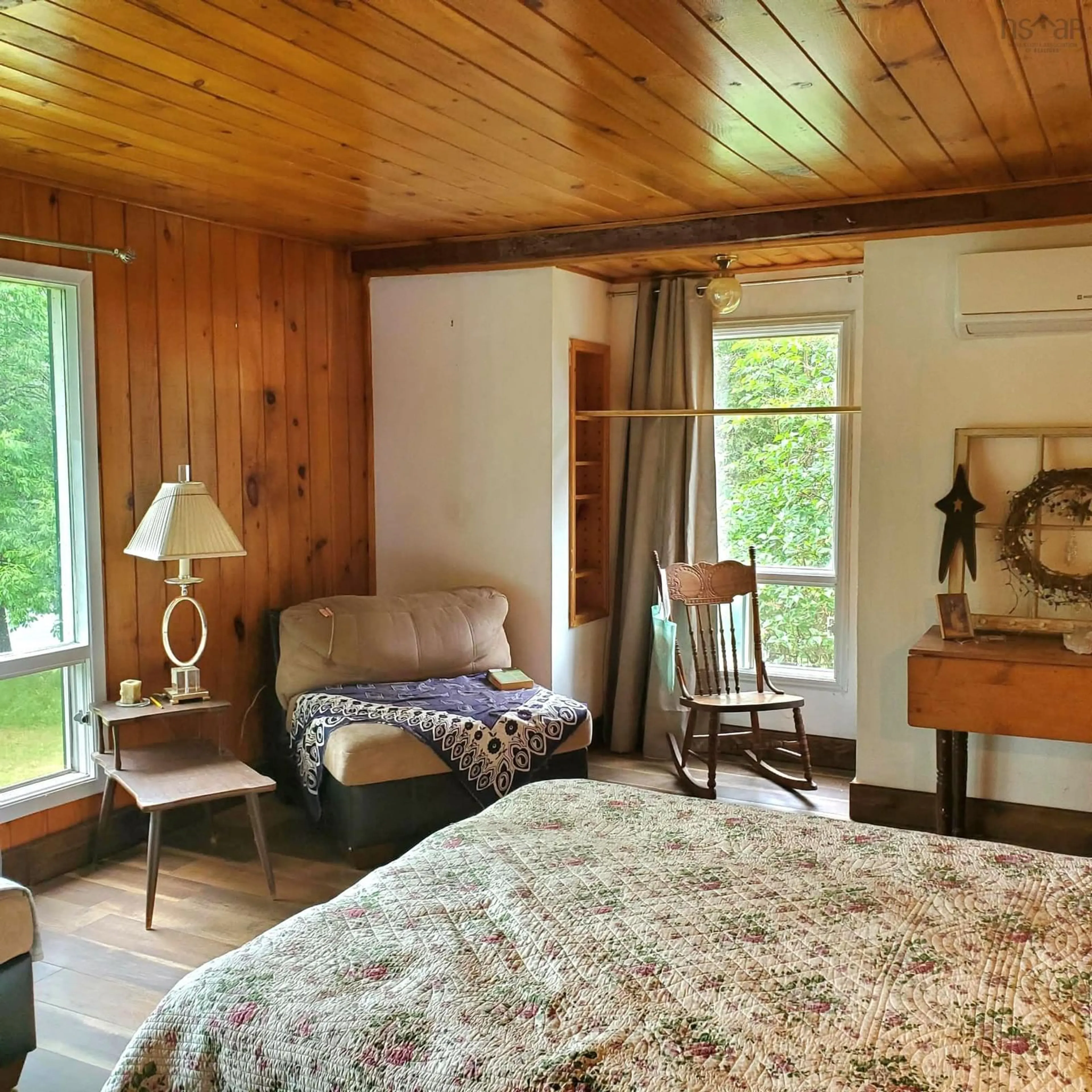 Bedroom with bed, wood/laminate floor for 1698 Barss Corner Rd, Barss Corner Nova Scotia B0R 1A0
