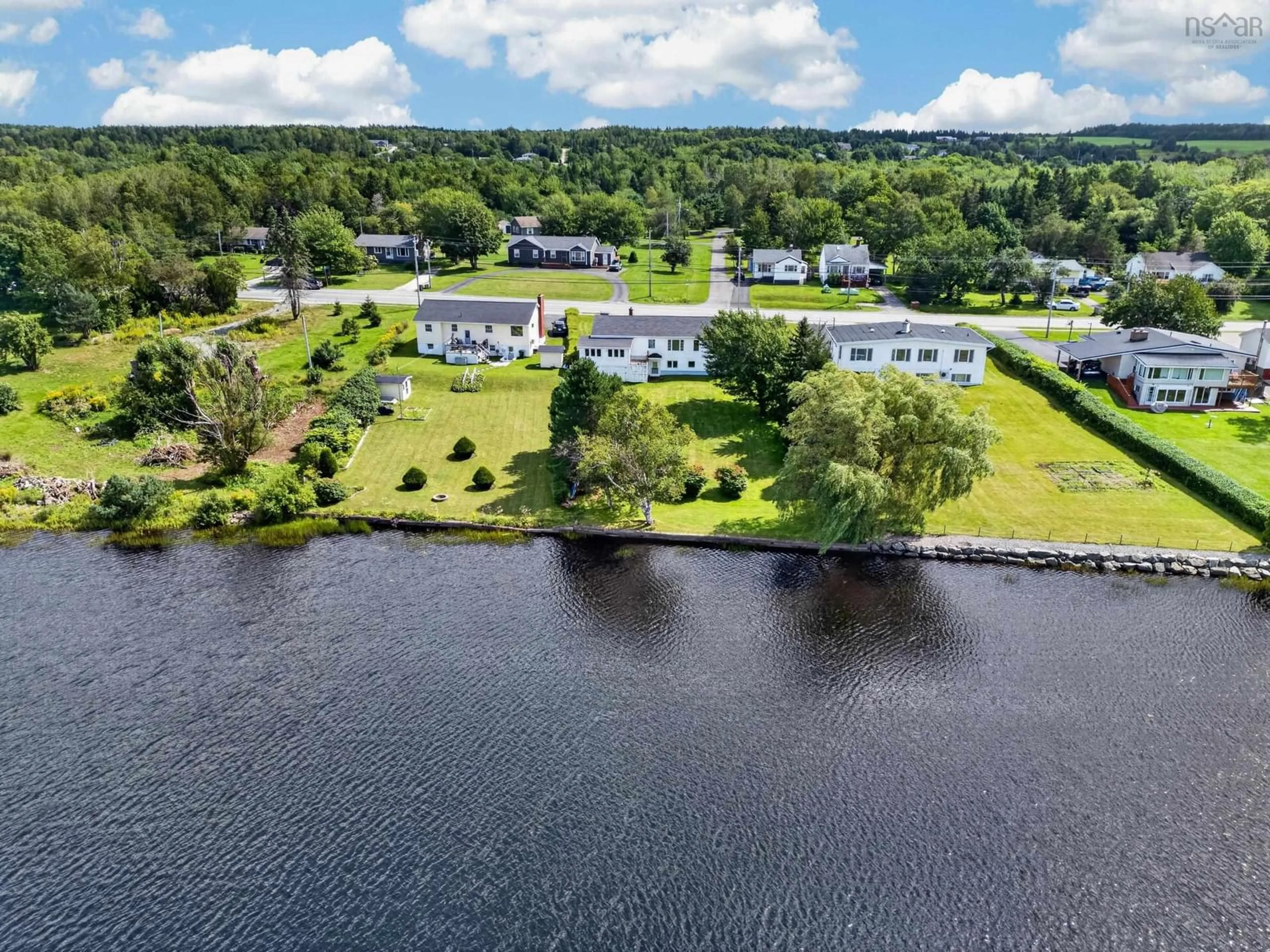 A pic from outside/outdoor area/front of a property/back of a property/a pic from drone, water/lake/river/ocean view for 2034 Kings Road, Howie Centre Nova Scotia B1L 1C4