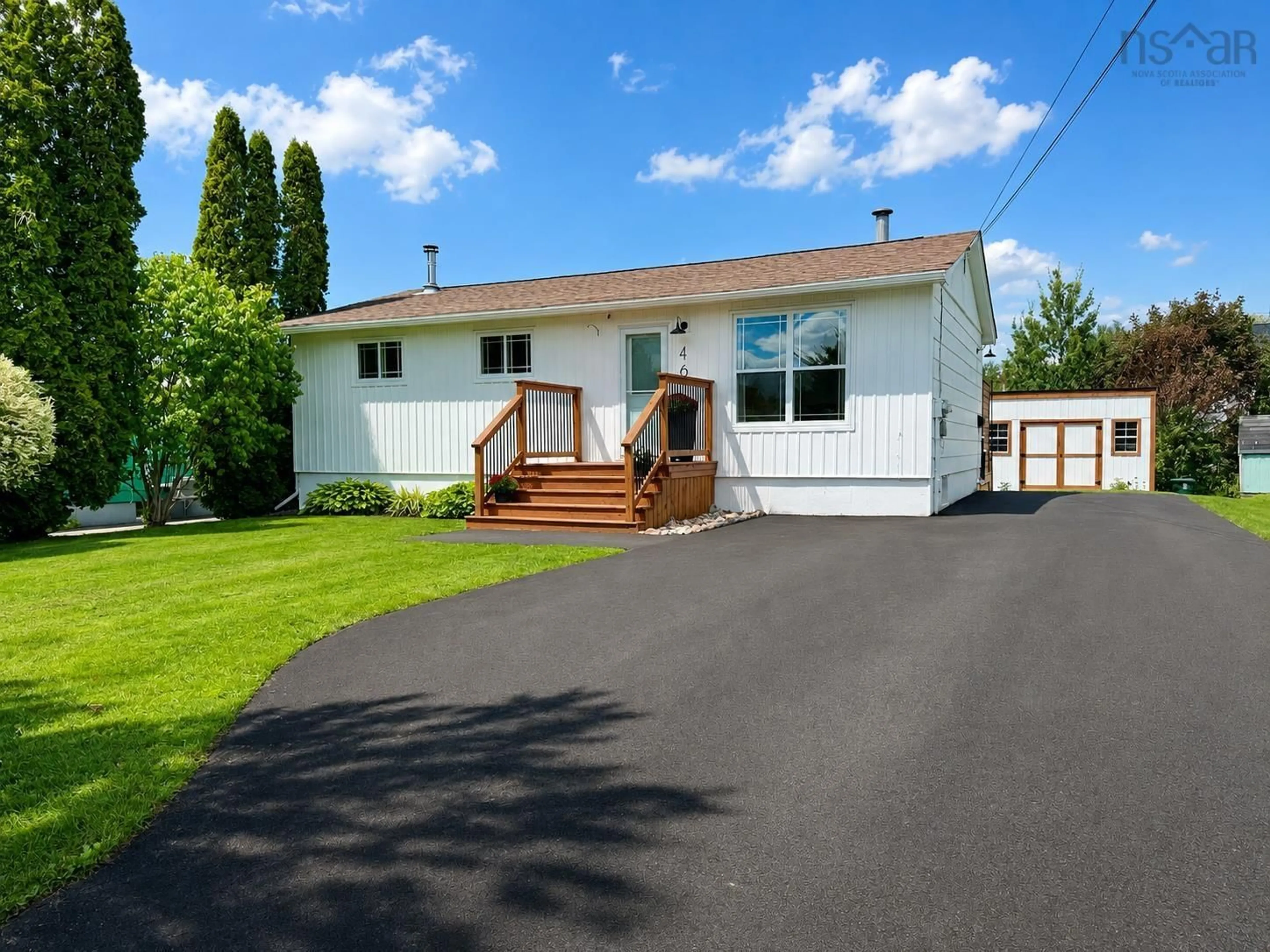 Home with vinyl exterior material, street for 46 Donald Ave, Amherst Nova Scotia B4H 3C5