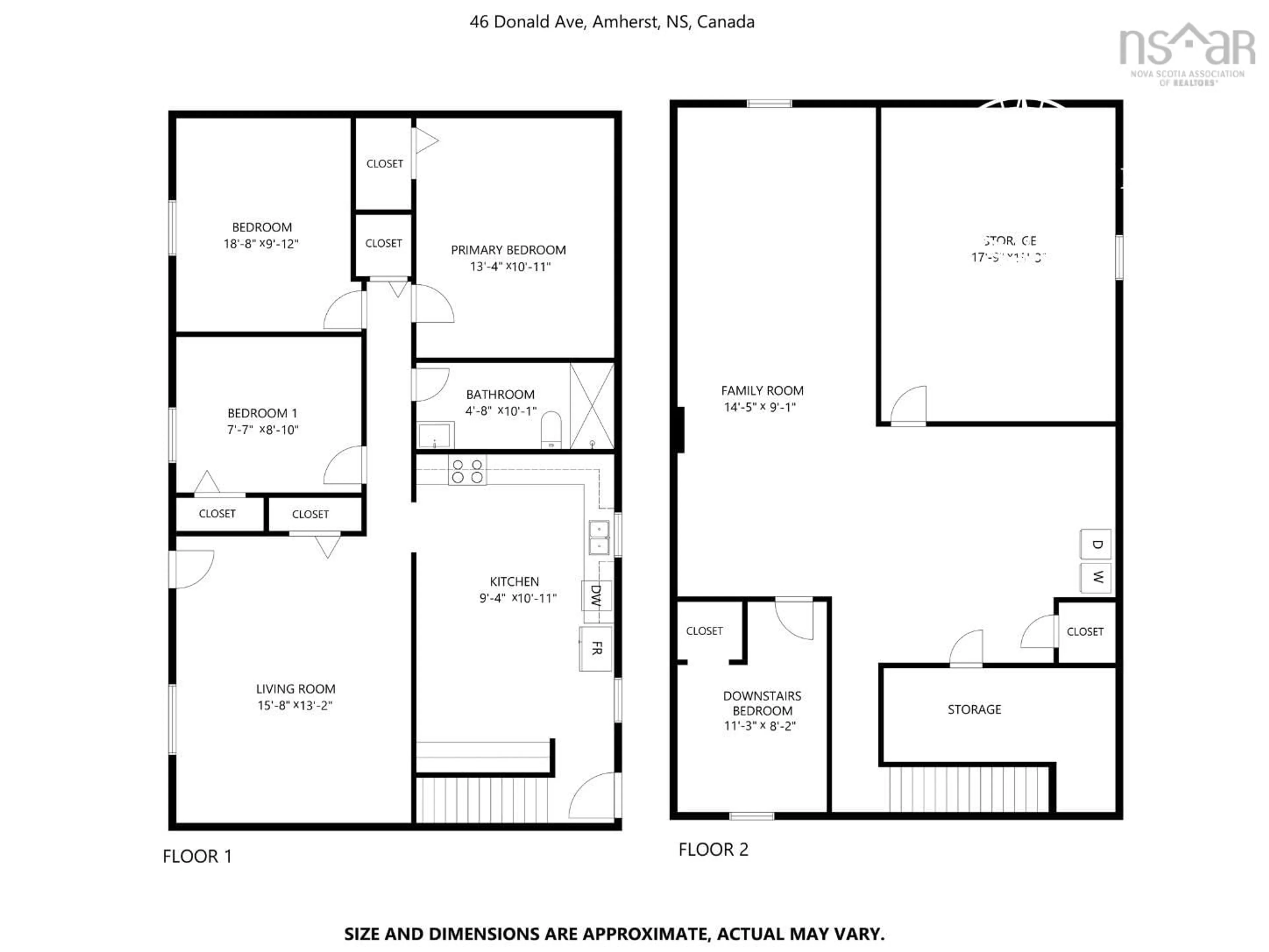 Floor plan for 46 Donald Ave, Amherst Nova Scotia B4H 3C5