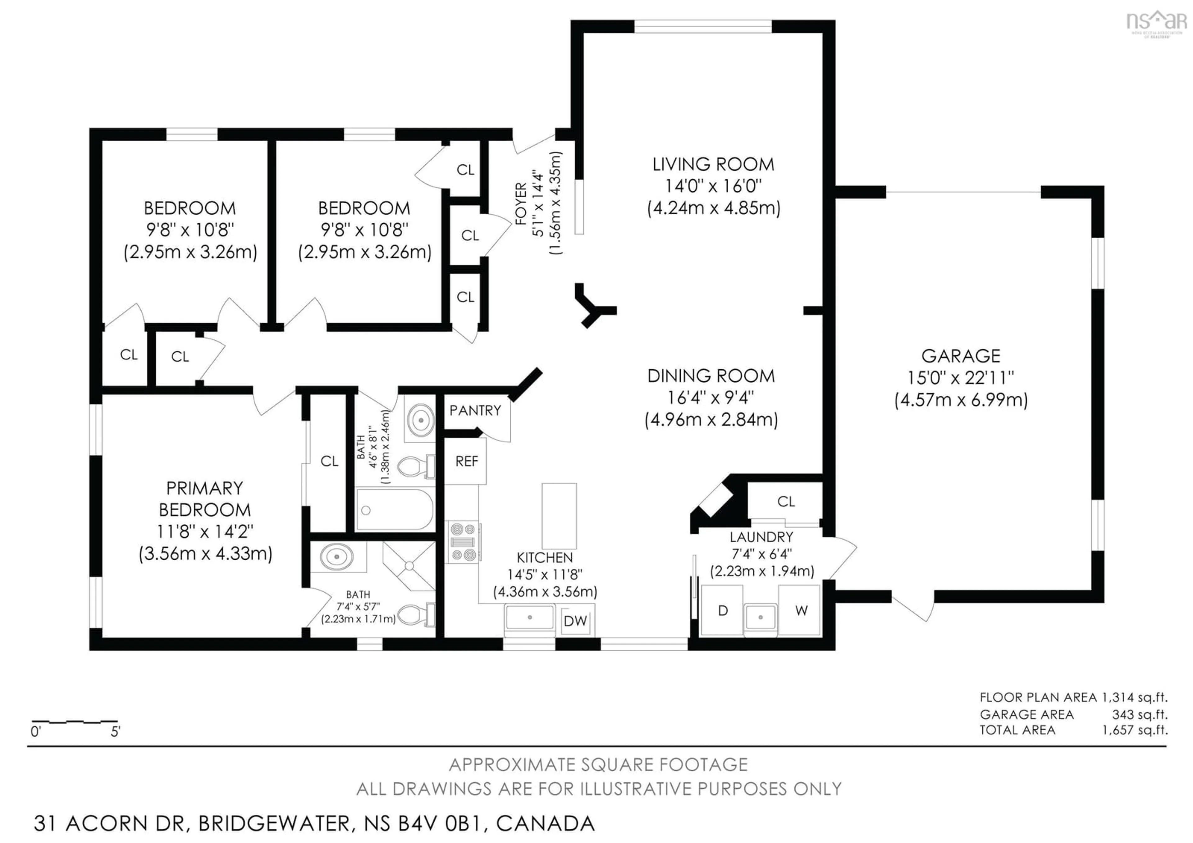 Floor plan for 31 Acorn Drive, Bridgewater Nova Scotia B4V 8Z3