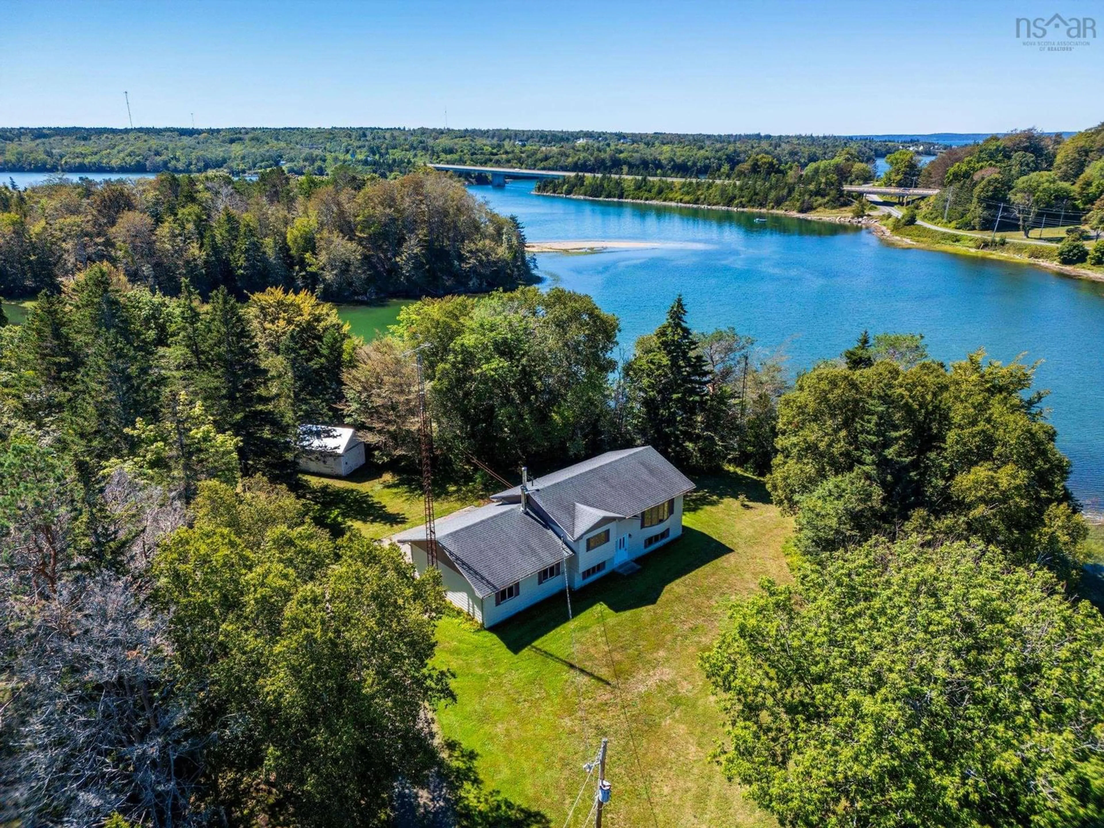 A pic from outside/outdoor area/front of a property/back of a property/a pic from drone, water/lake/river/ocean view for 5213 Highway 1, Weymouth North Nova Scotia B0W 3T0
