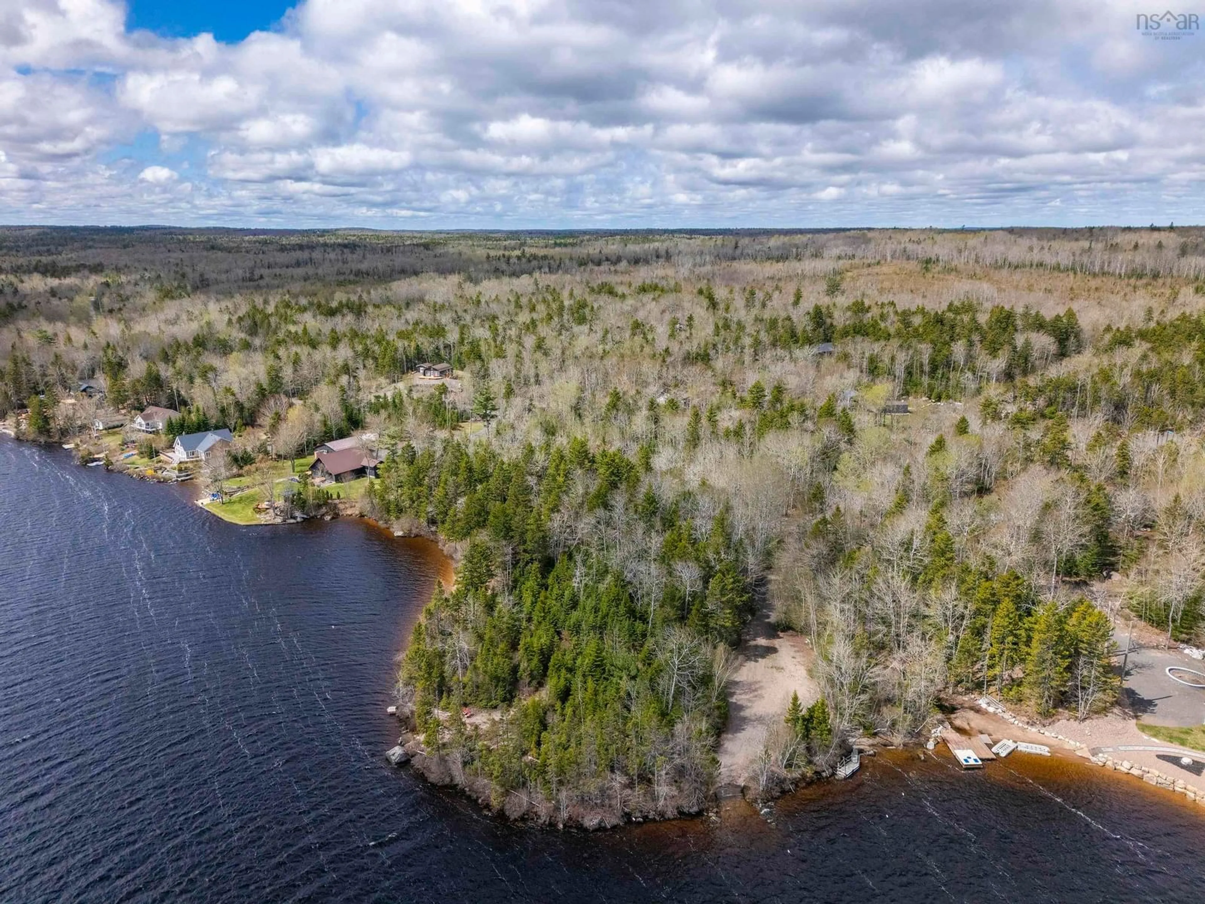 A pic from outside/outdoor area/front of a property/back of a property/a pic from drone, water/lake/river/ocean view for 18 Loon Lane, Aylesford Lake Nova Scotia B0P 1C0