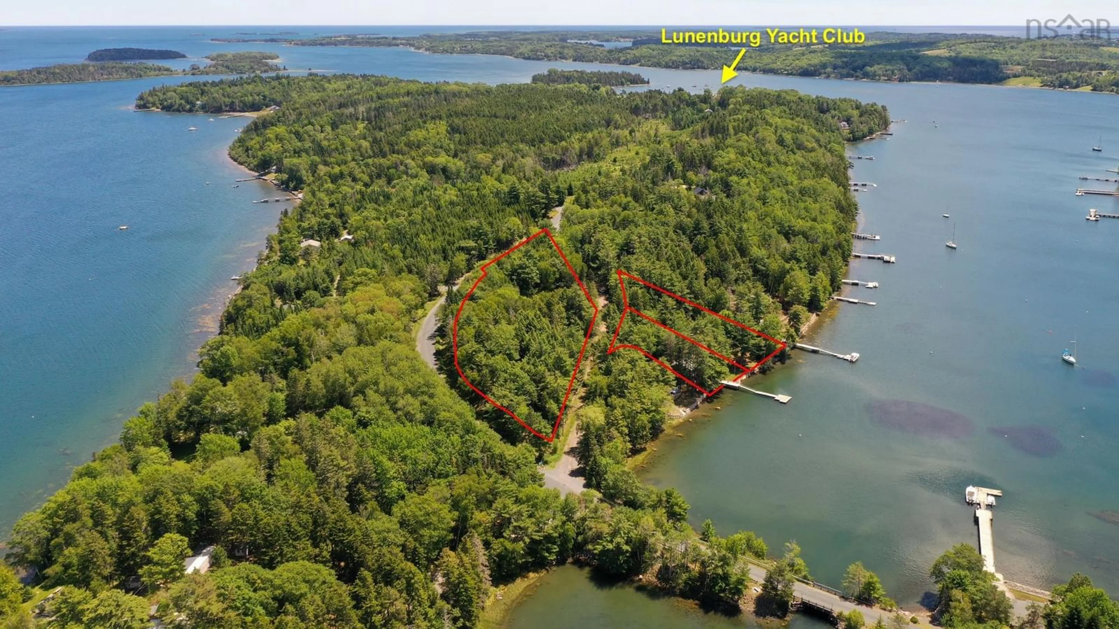A pic from outside/outdoor area/front of a property/back of a property/a pic from drone, water/lake/river/ocean view for 22 Hermans Island South Side Rd, Herman's Island Nova Scotia B0J 2C0