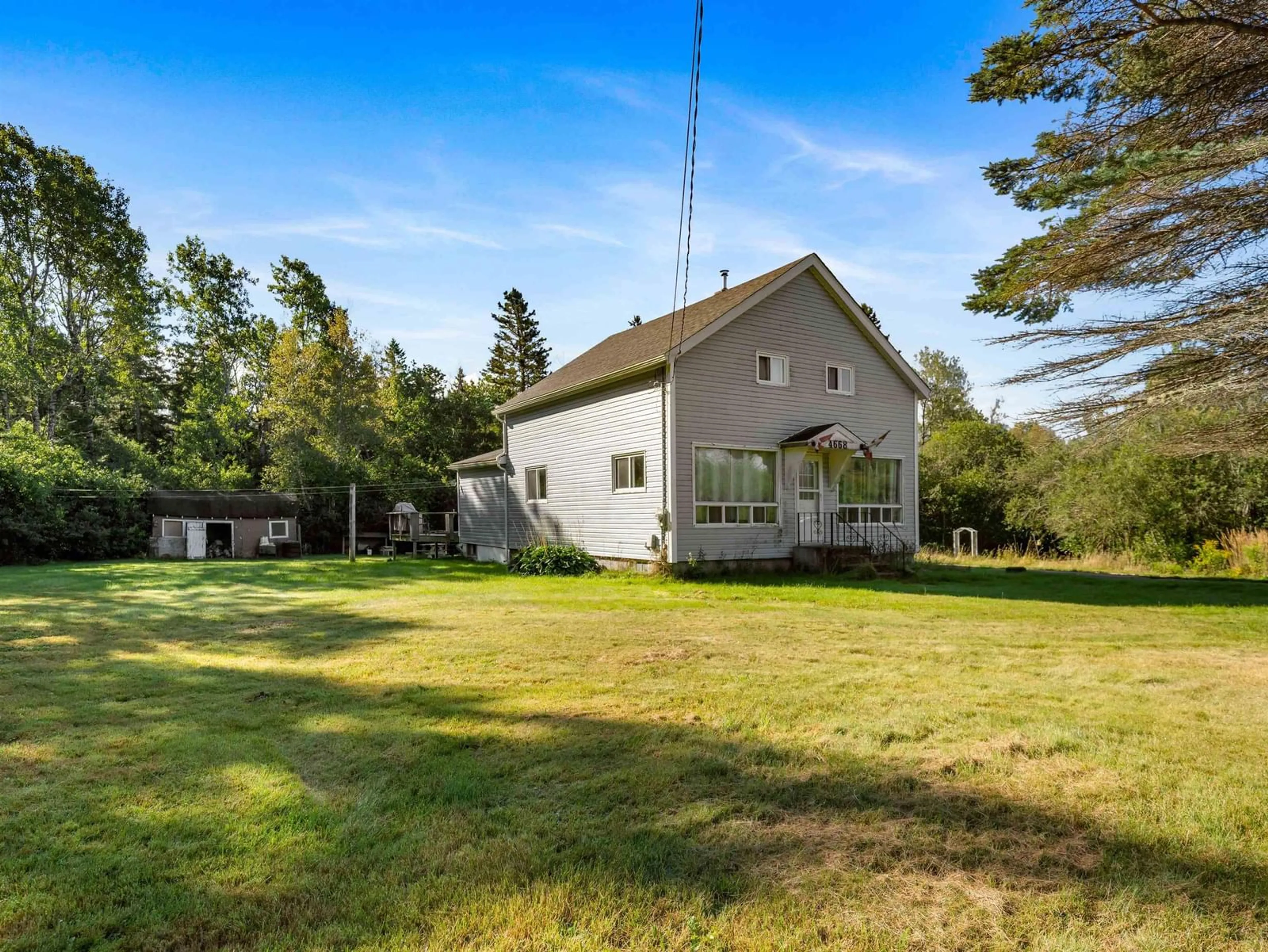 A pic from outside/outdoor area/front of a property/back of a property/a pic from drone, unknown for 4668 Highway 242, Maccan Nova Scotia B0L 1B0