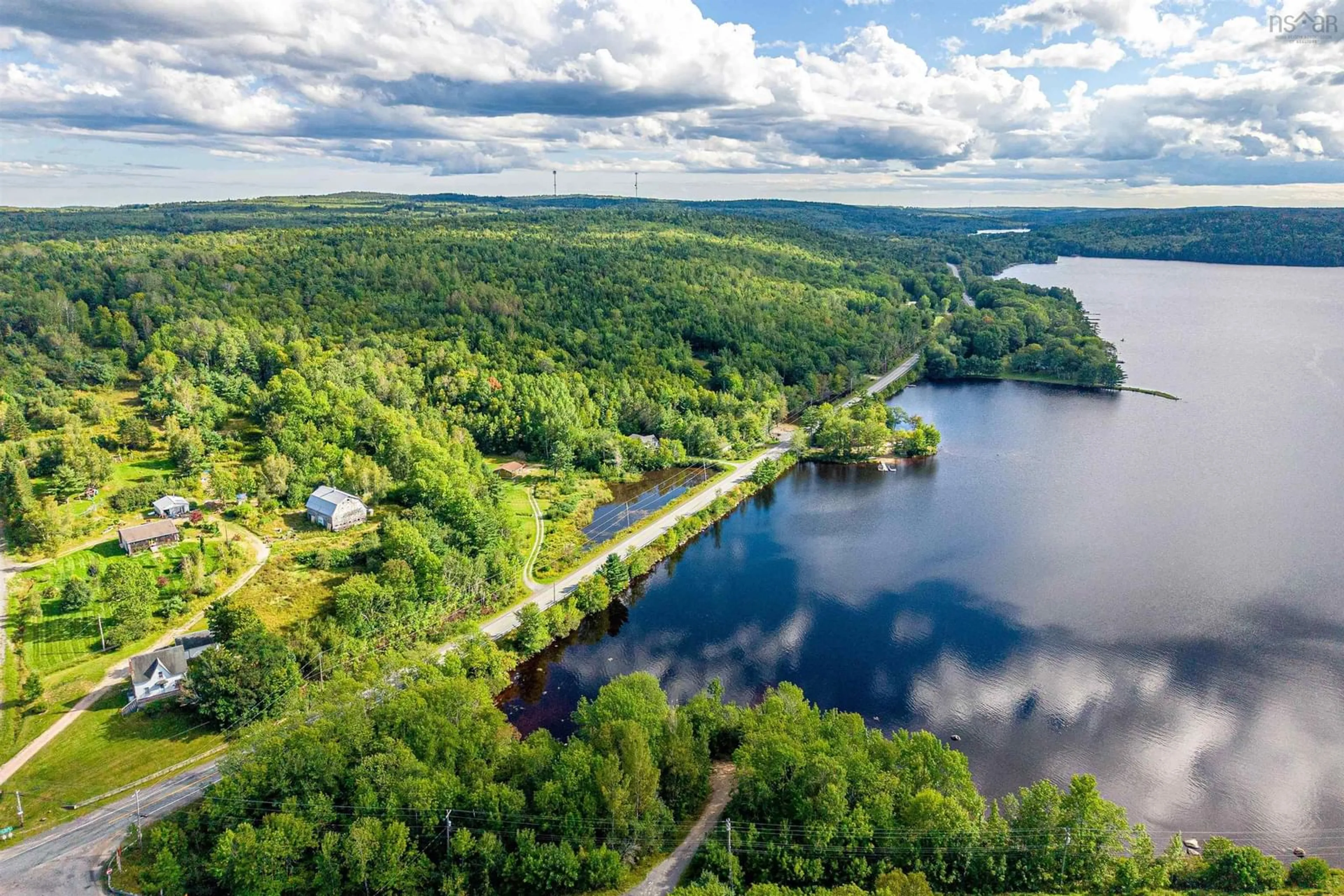 A pic from outside/outdoor area/front of a property/back of a property/a pic from drone, water/lake/river/ocean view for 1732 Highway 14, Vaughan Nova Scotia B0N 2T0