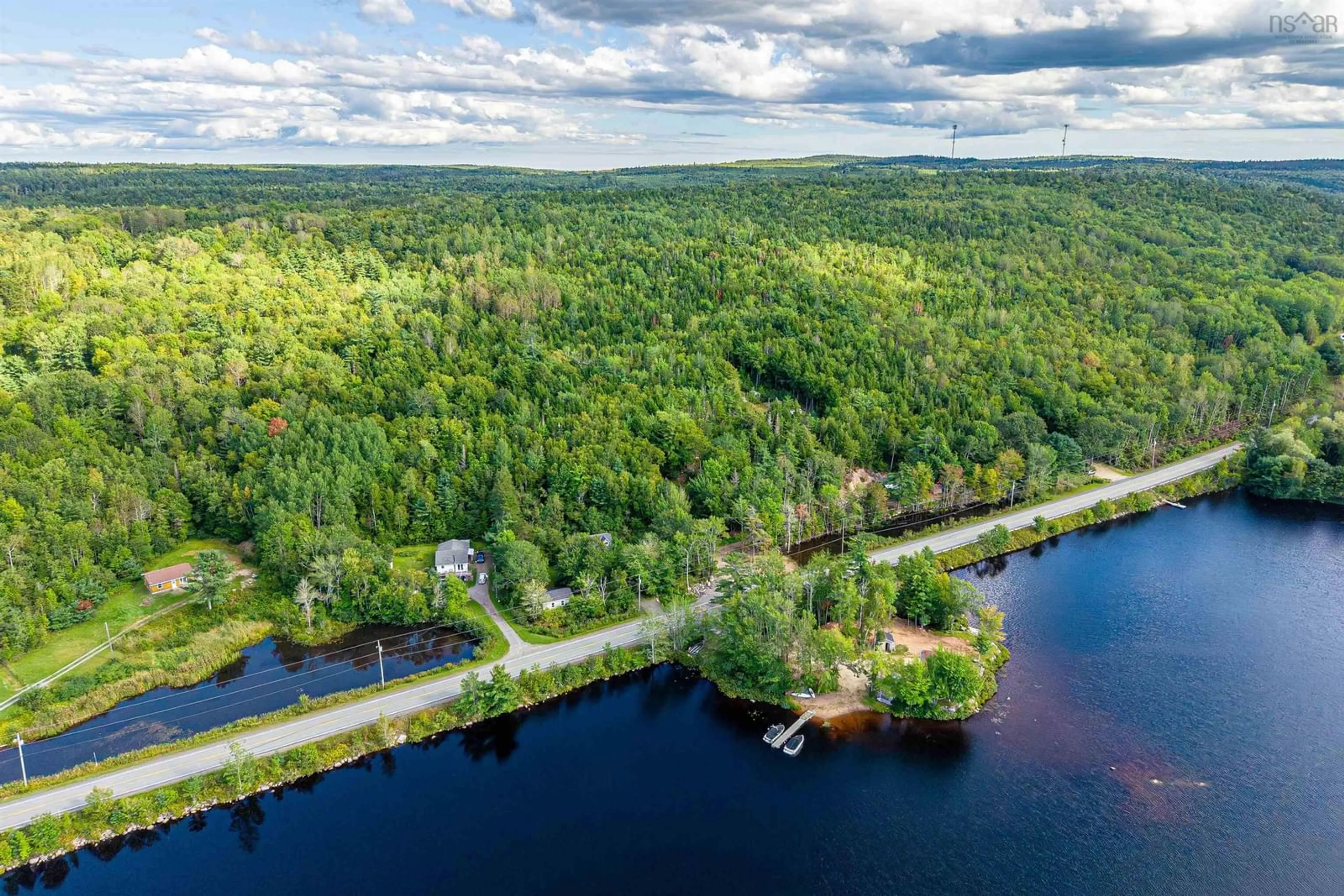 A pic from outside/outdoor area/front of a property/back of a property/a pic from drone, water/lake/river/ocean view for 1732 Highway 14, Vaughan Nova Scotia B0N 2T0