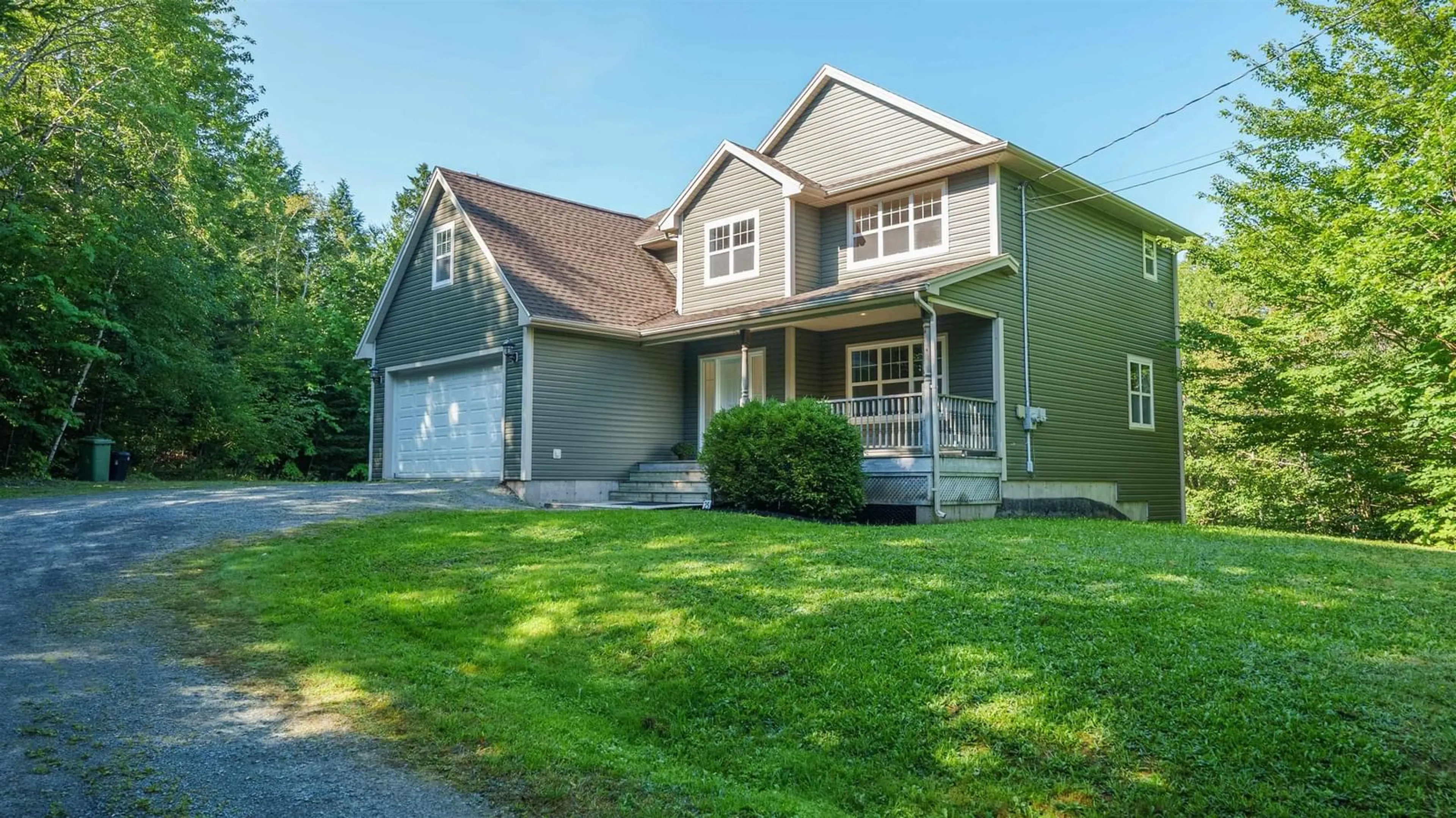 Home with vinyl exterior material, street for 25 Hartland Dr, Grand Lake Nova Scotia B2T 1B5