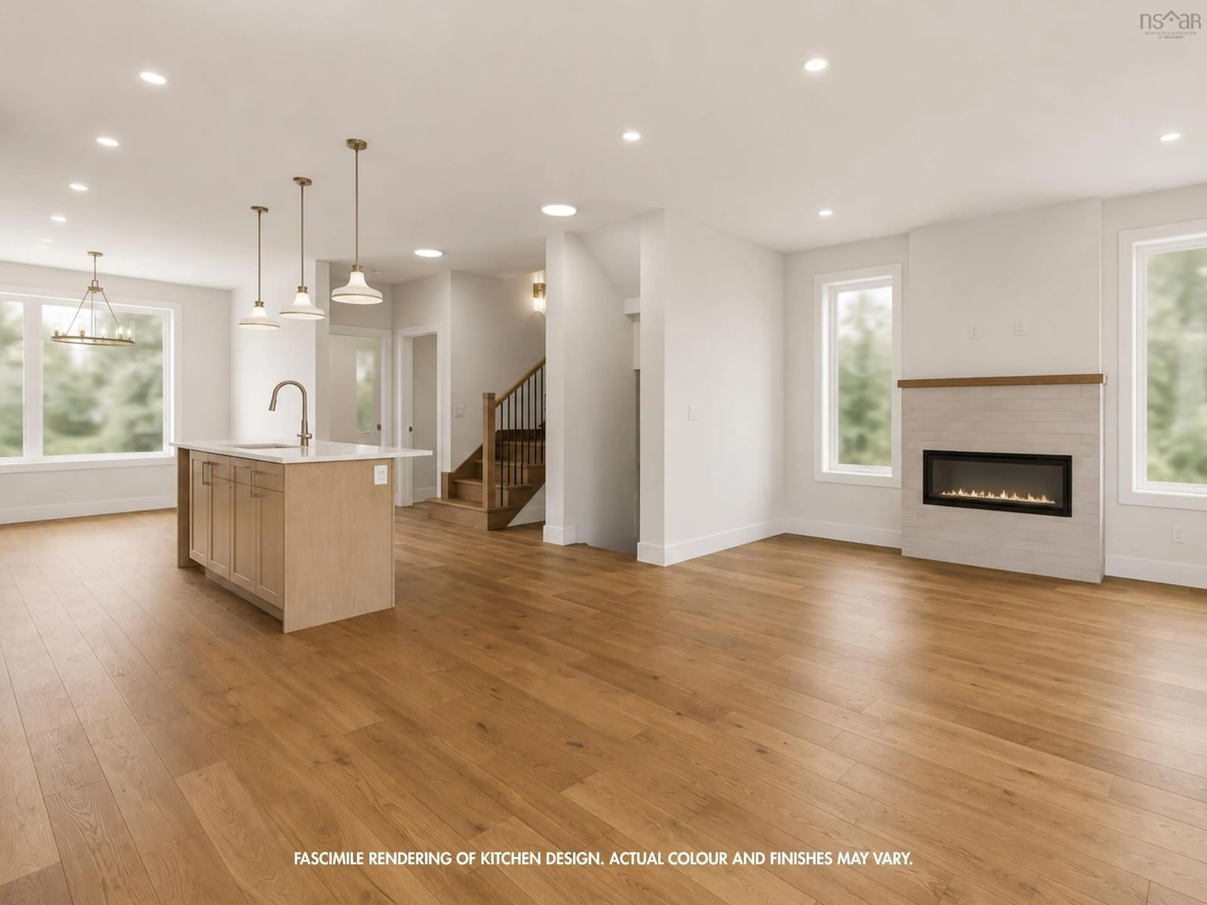 Open concept kitchen, wood/laminate floor for 131 Stephs St #SP03C, West Bedford Nova Scotia B4B 0L1