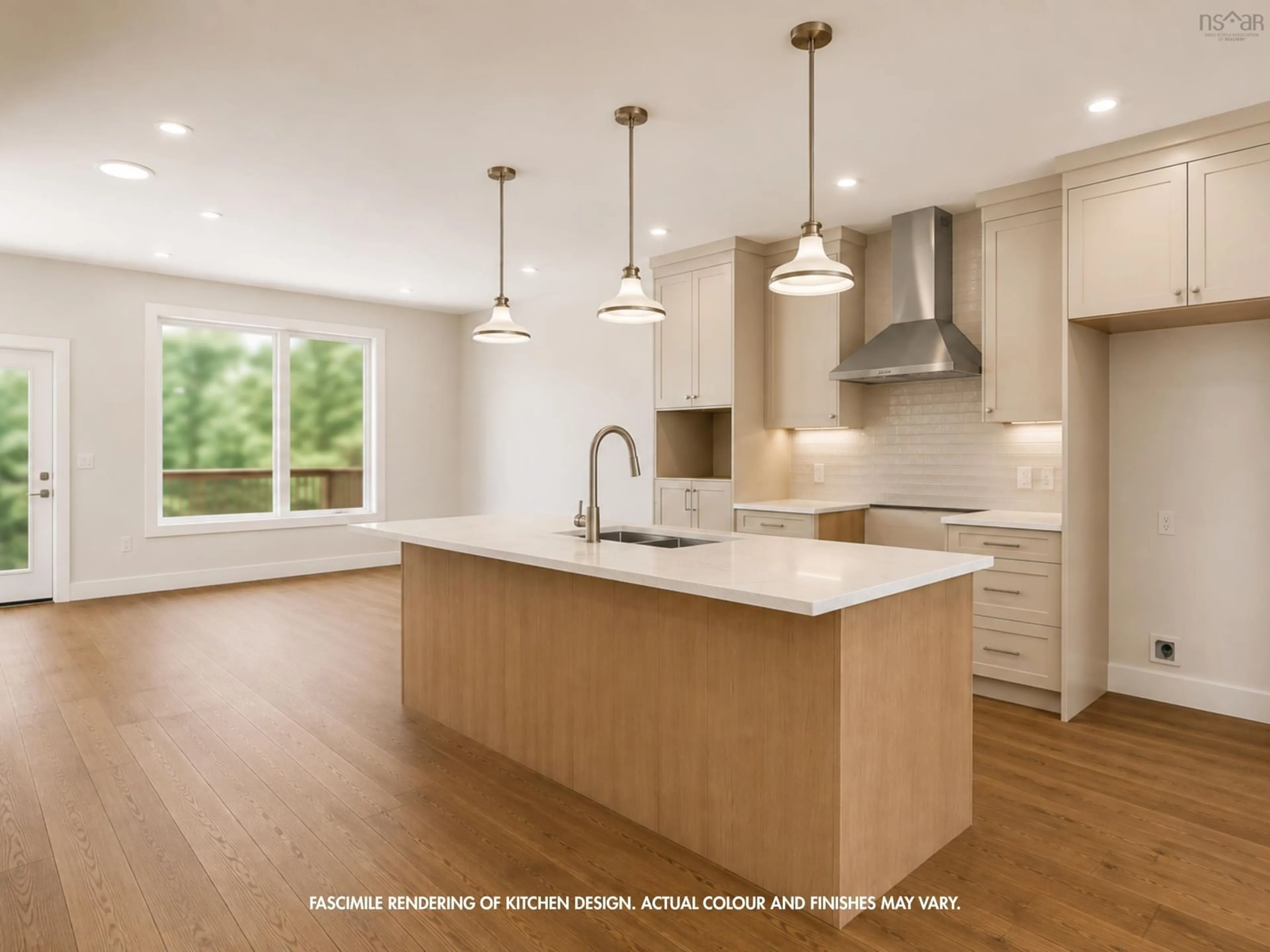 Open concept kitchen, wood/laminate floor for 131 Stephs St #SP03C, West Bedford Nova Scotia B4B 0L1