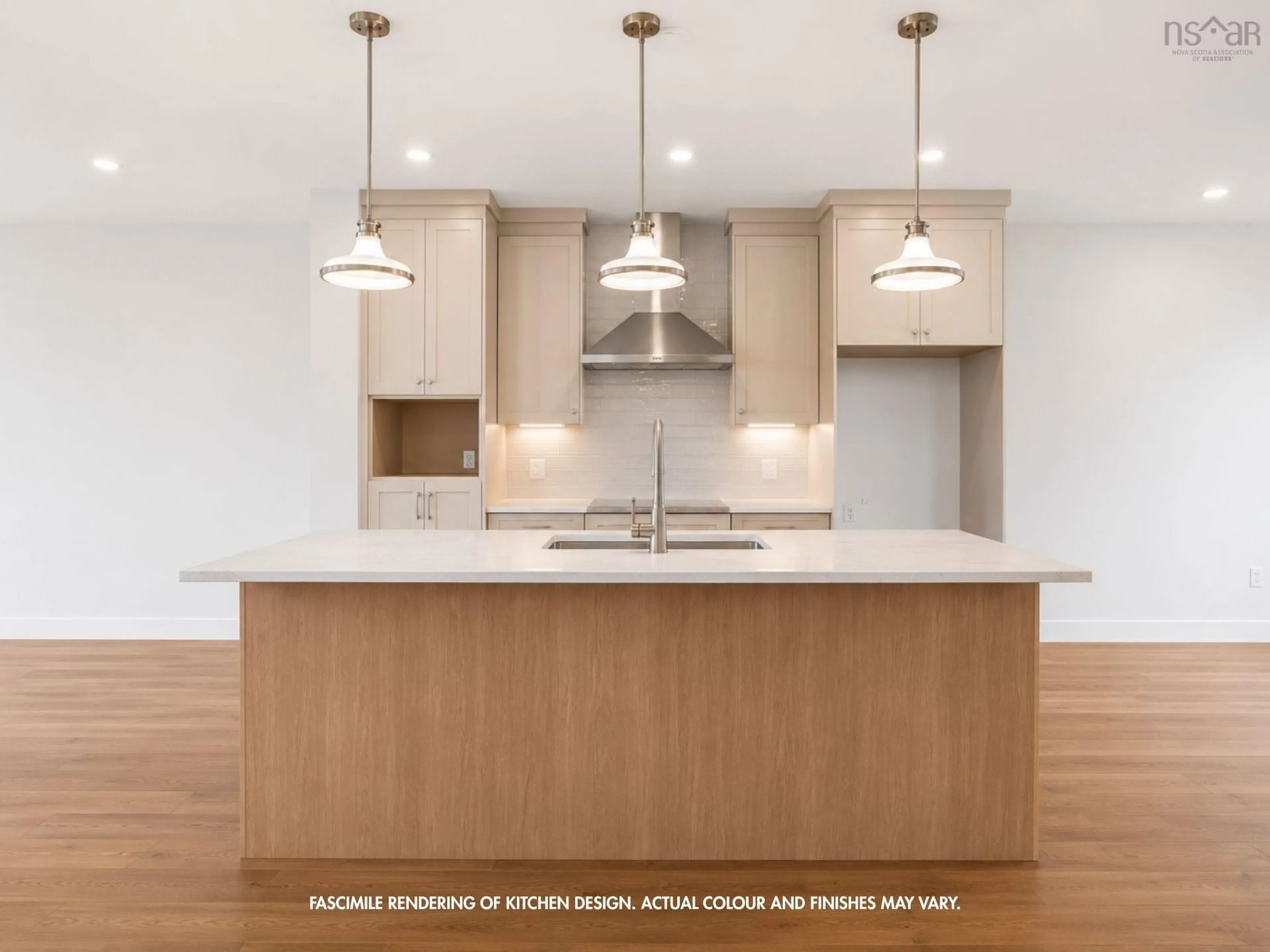 Open concept kitchen, wood/laminate floor for 133 Stephs St #SP03B, West Bedford Nova Scotia B4B 0L1