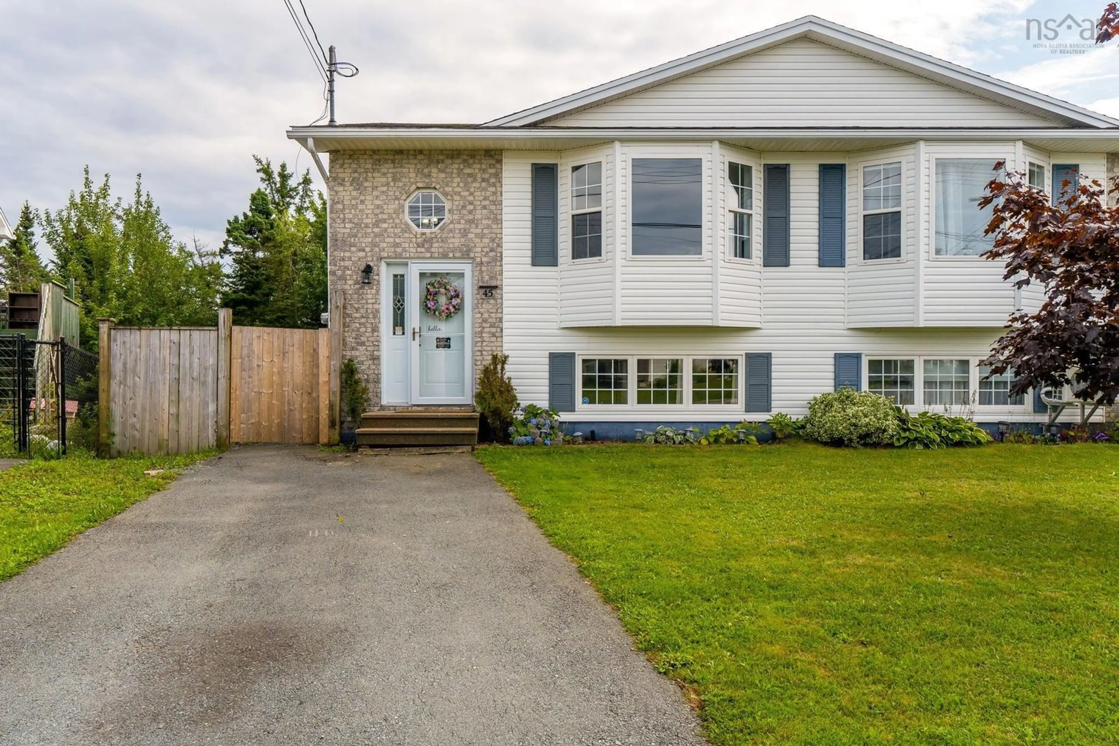 Home with vinyl exterior material, street for 45 Melrose Cres, Eastern Passage Nova Scotia B3G 1N9