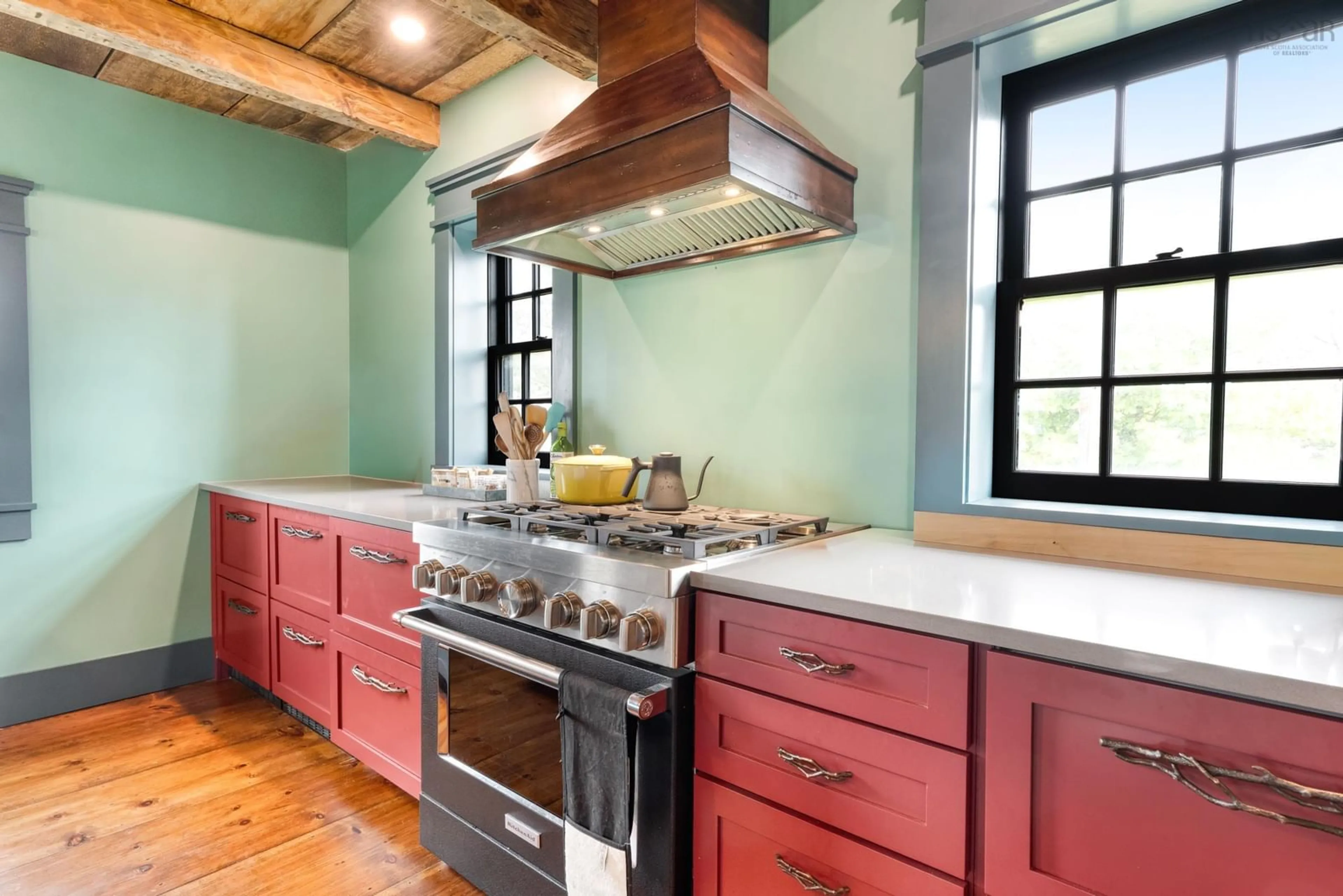 Rustic kitchen, ceramic/tile floor for 989 Kingsburg Rd, Kingsburg Nova Scotia B0J 2X0