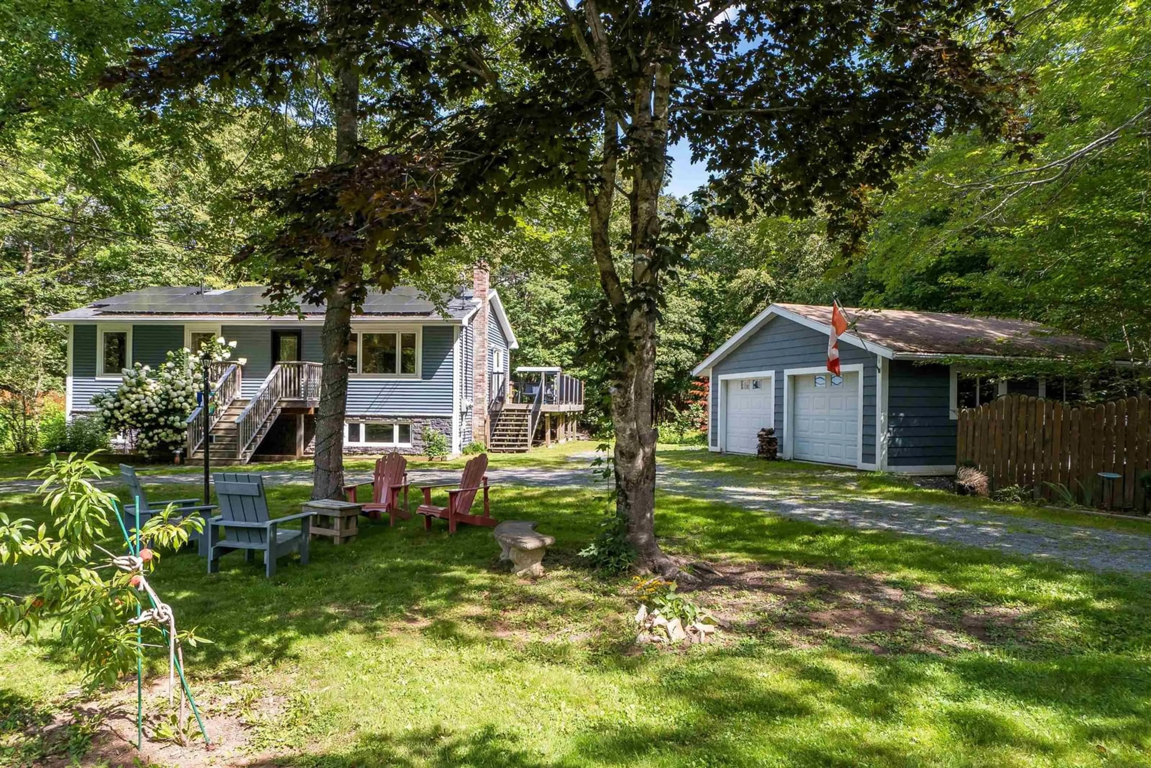 A pic from outside/outdoor area/front of a property/back of a property/a pic from drone, water/lake/river/ocean view for 83 Lakecrest Dr, East Uniacke Nova Scotia B0N 1Z0