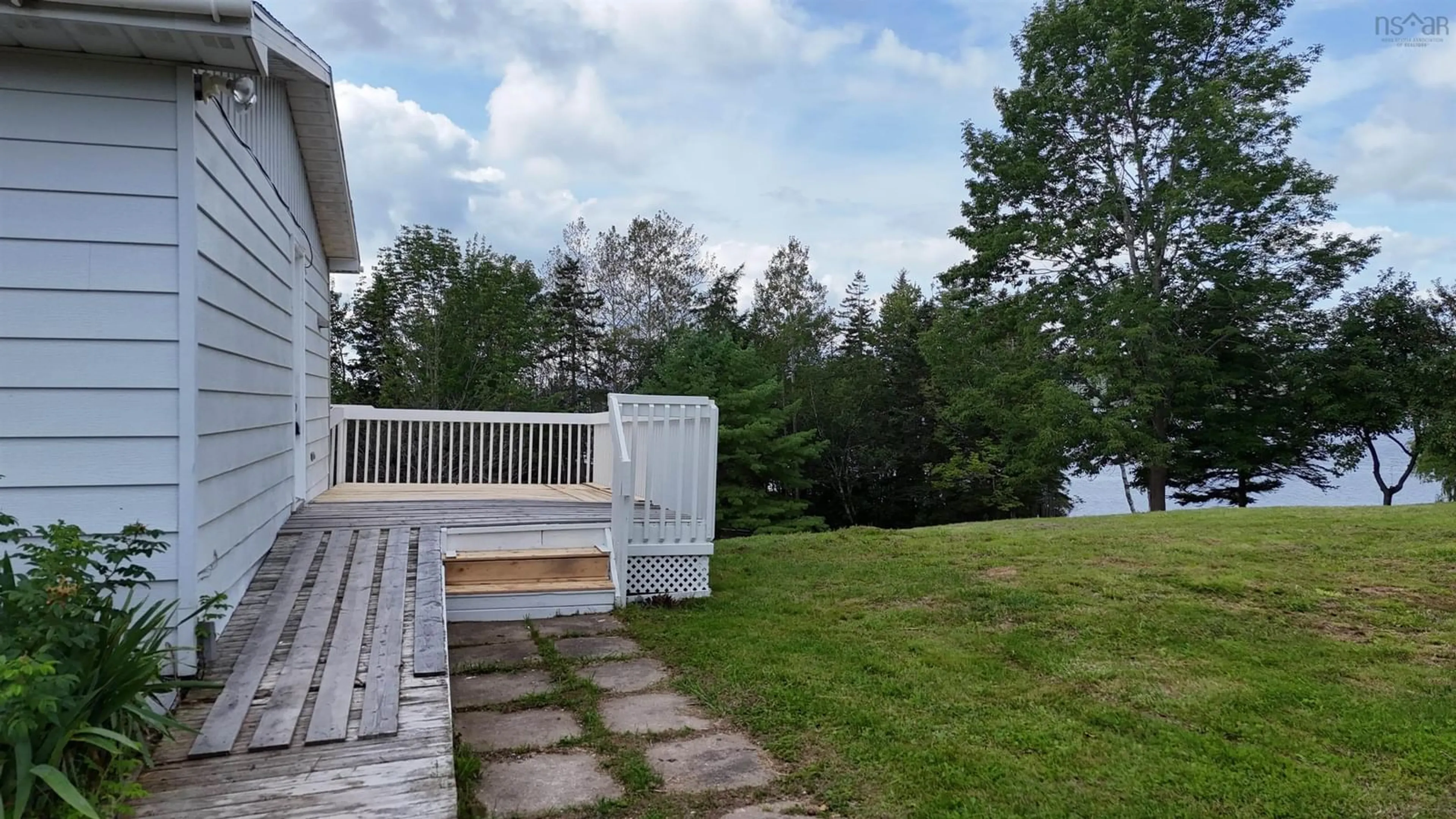 Patio, water/lake/river/ocean view for 642 223 Hwy, Little Narrows Nova Scotia B0E 1T0