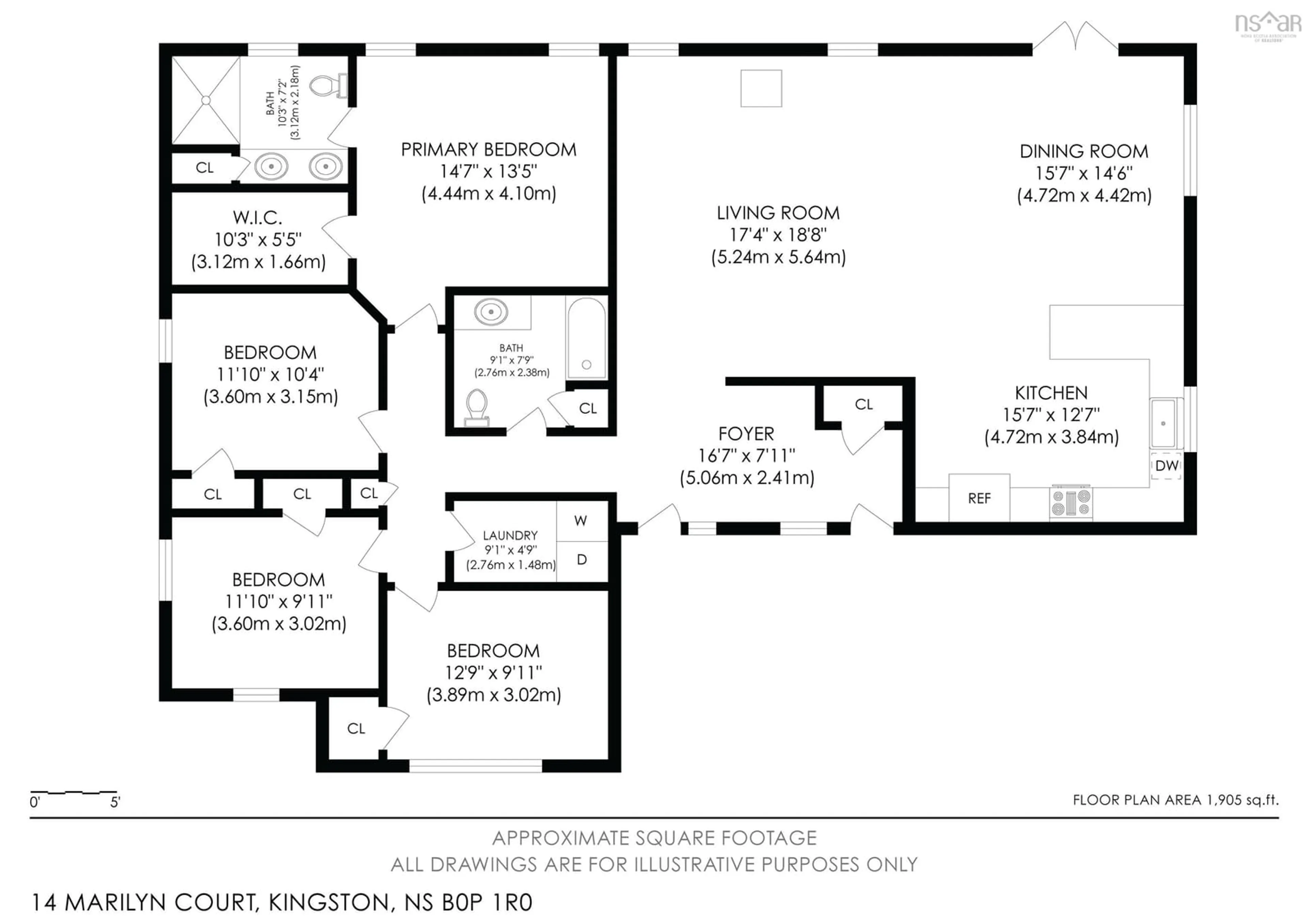 Floor plan for 14 Marilyn Crt, Kingston Nova Scotia B0P 1R0