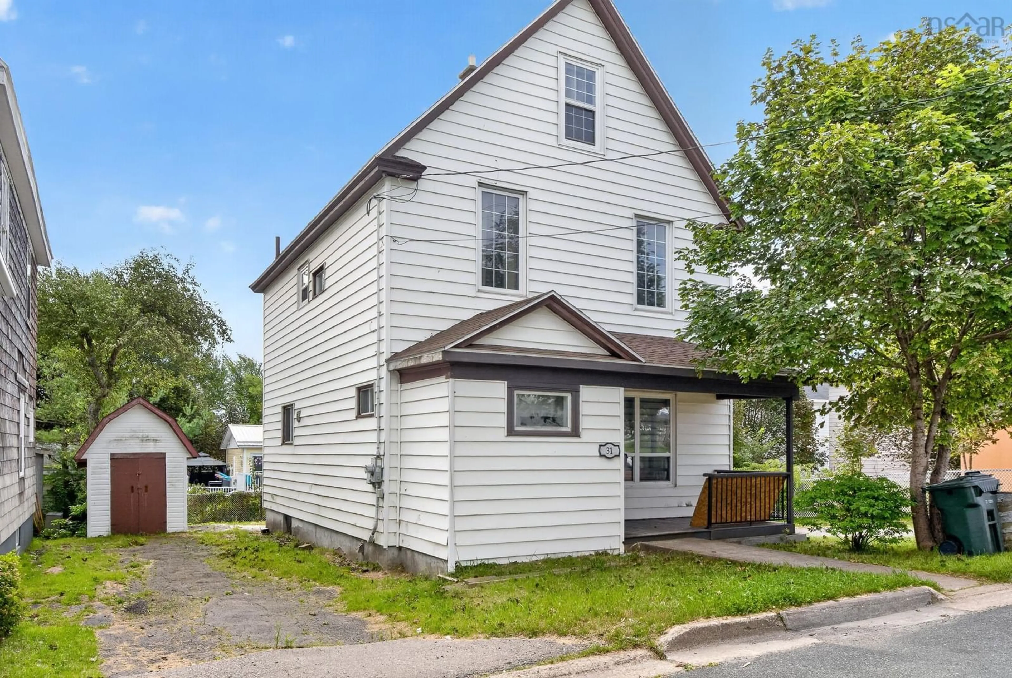 Home with vinyl exterior material, street for 31 Marconi Street, Glace Bay Nova Scotia B1A 2P4