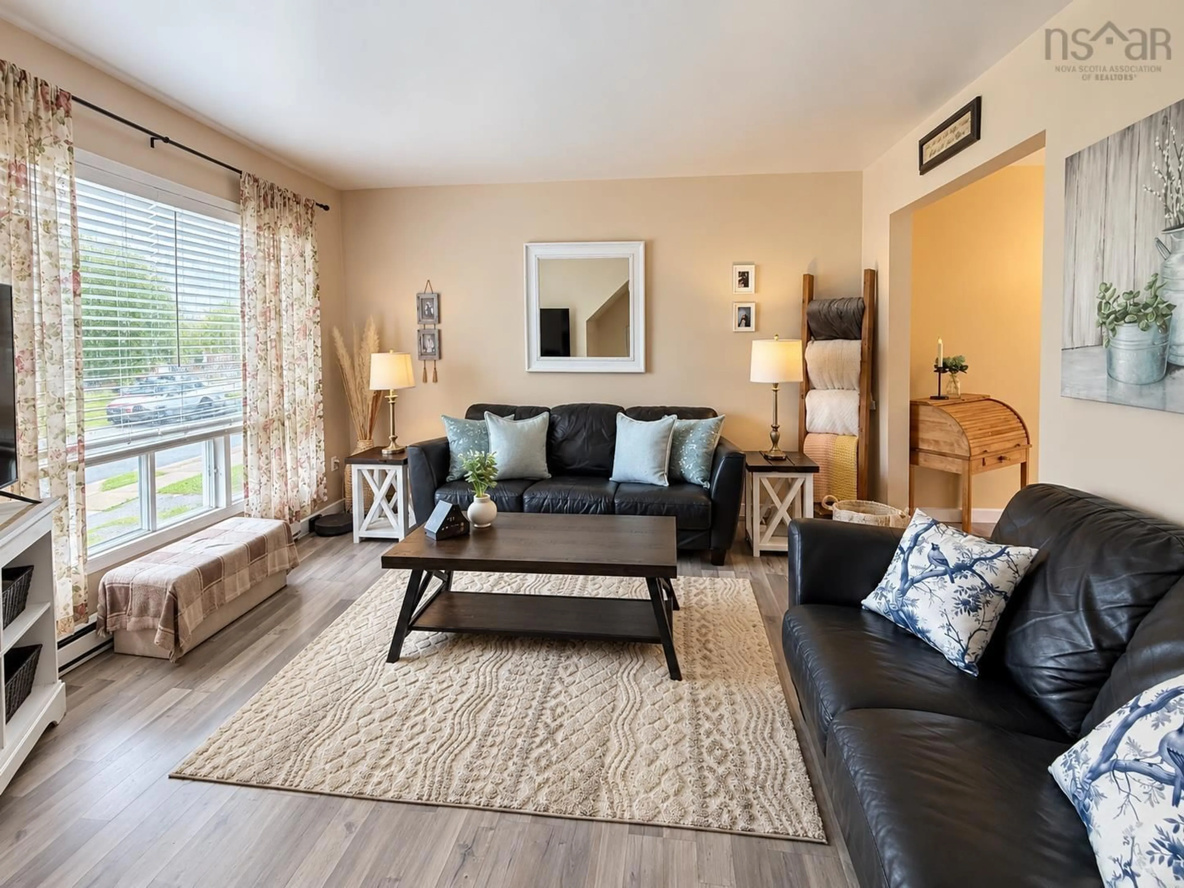 Living room with furniture, wood/laminate floor for 58 Hartlen Ave, Spryfield Nova Scotia B3R 1R6