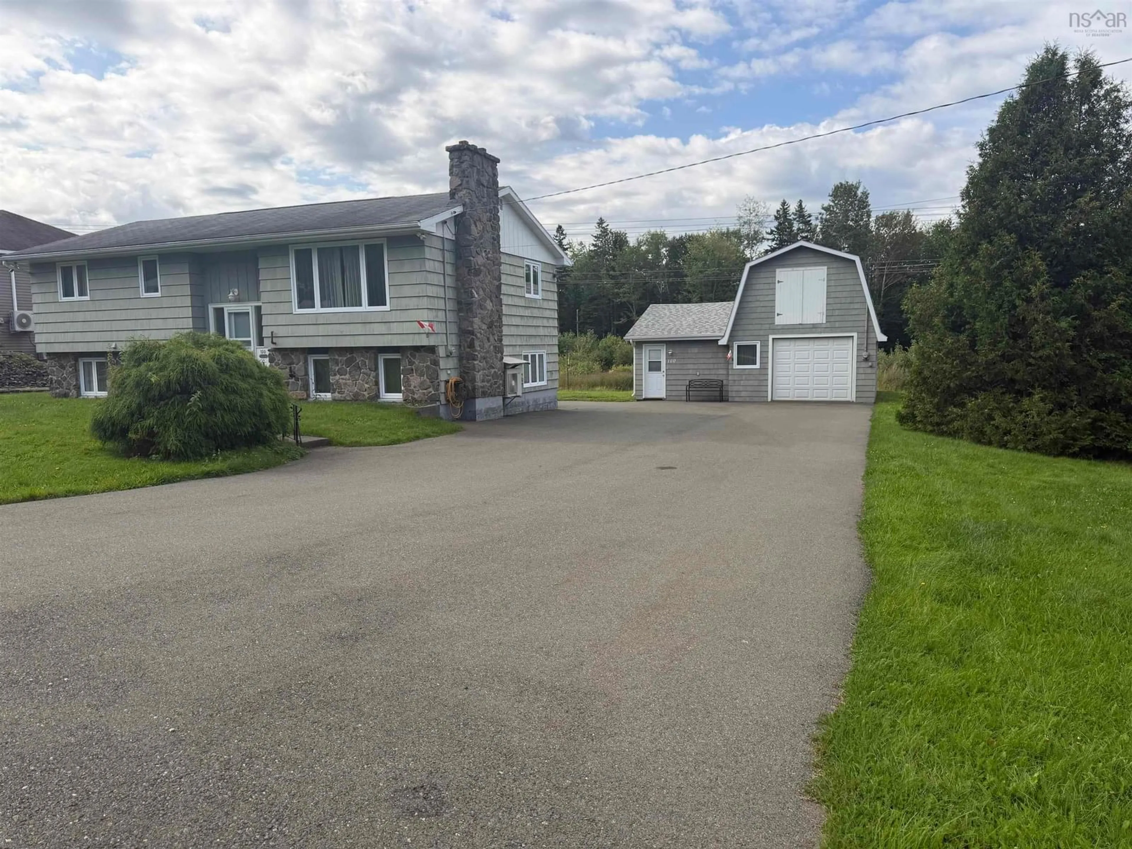A pic from outside/outdoor area/front of a property/back of a property/a pic from drone, street for 100 Parkwood Dr, Sydney River Nova Scotia B1S 1H7