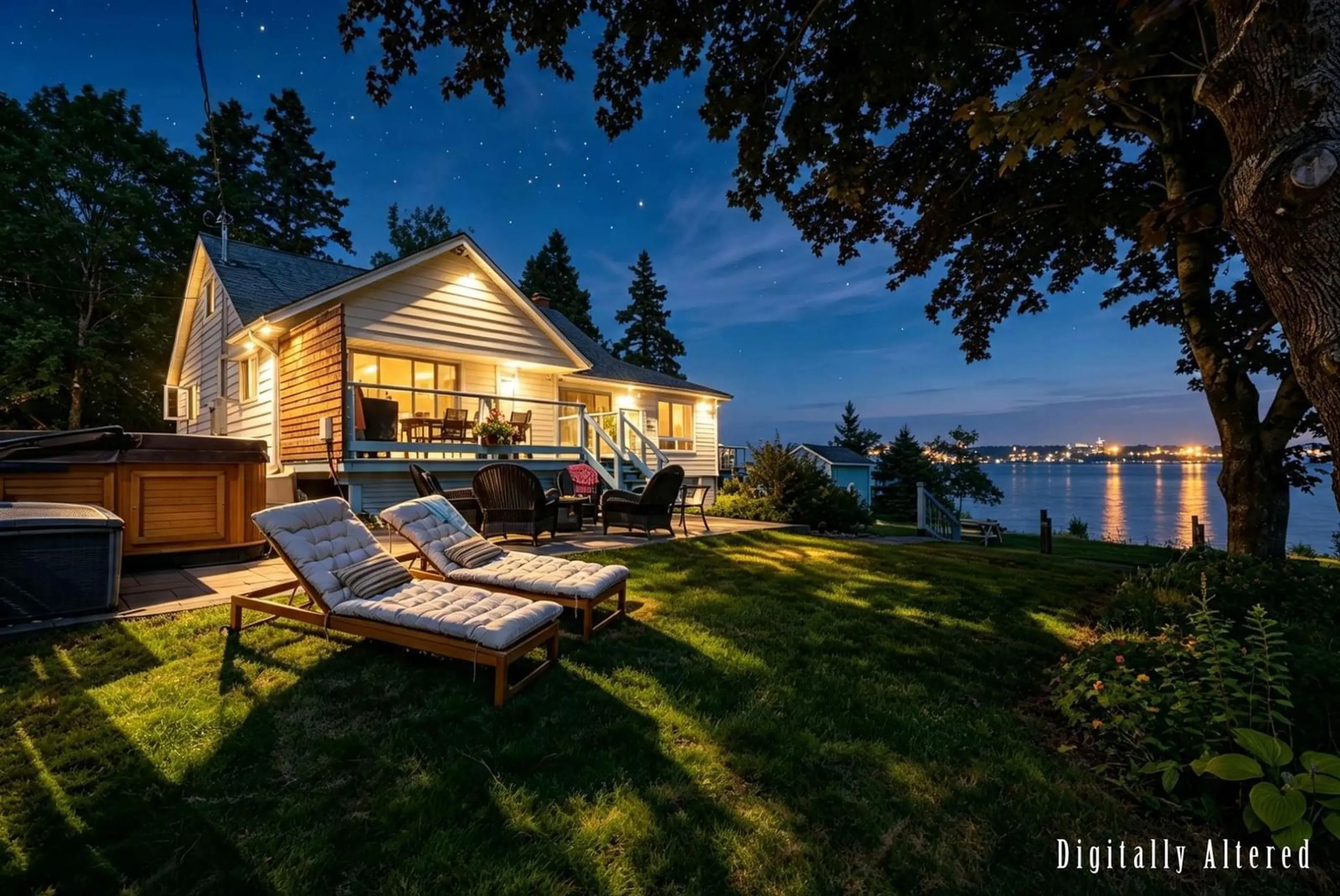 Patio, water/lake/river/ocean view for 45 Mill Cove Shore Rd, Mill Cove Nova Scotia B0J 1T0