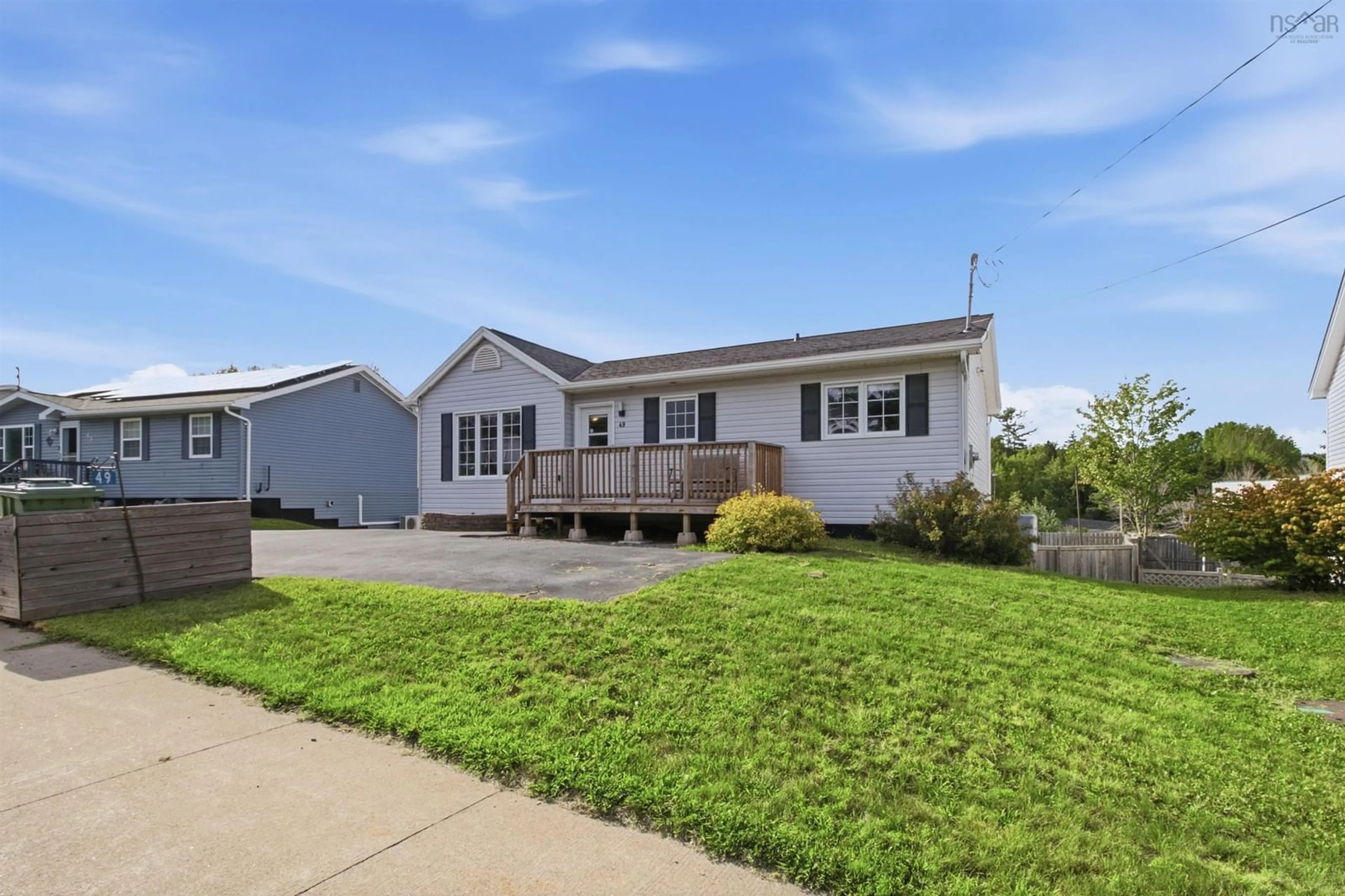 Home with vinyl exterior material, street for 49 Lucasville Rd, Middle Sackville Nova Scotia B4E 3E8