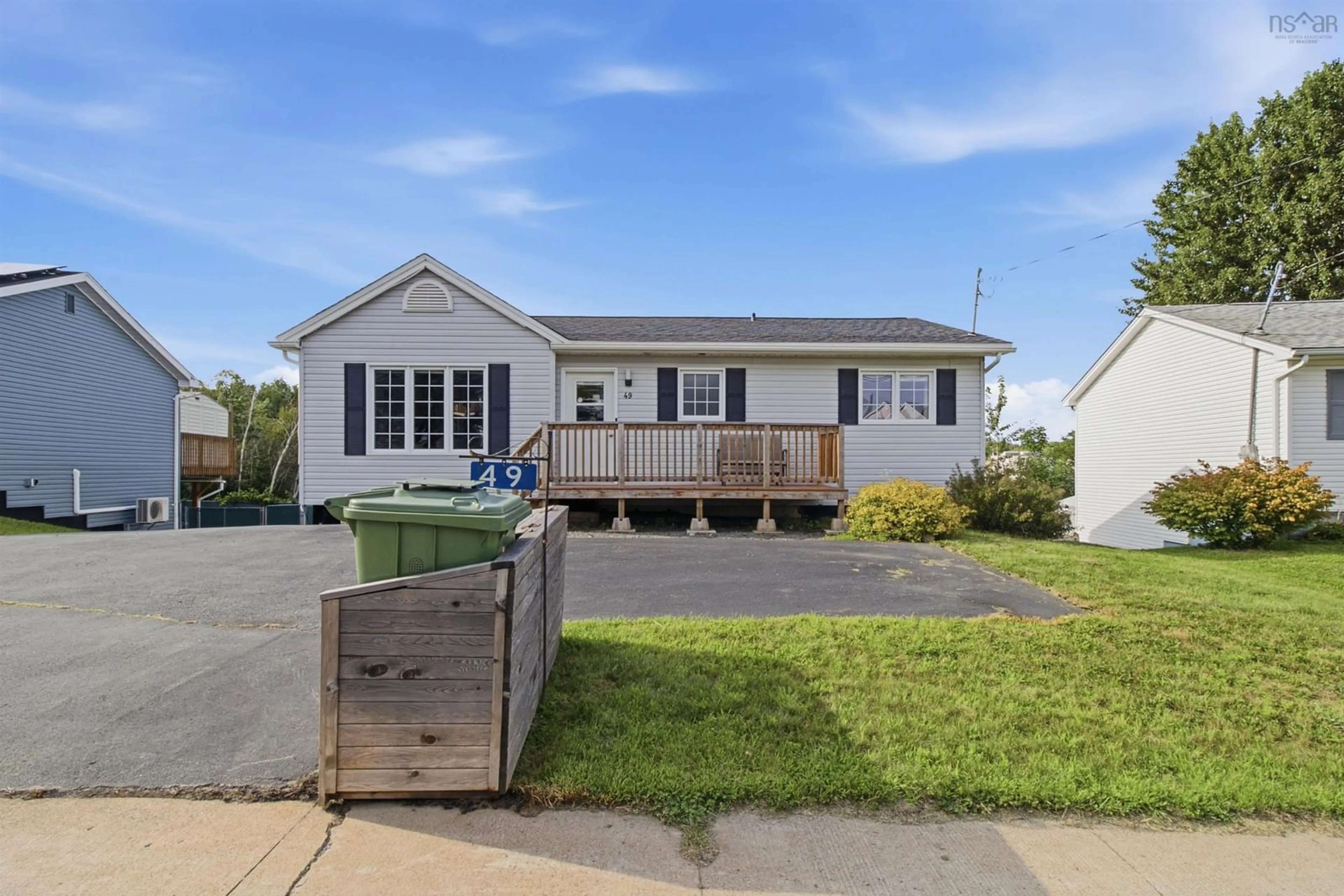 Home with vinyl exterior material, street for 49 Lucasville Rd, Middle Sackville Nova Scotia B4E 3E8