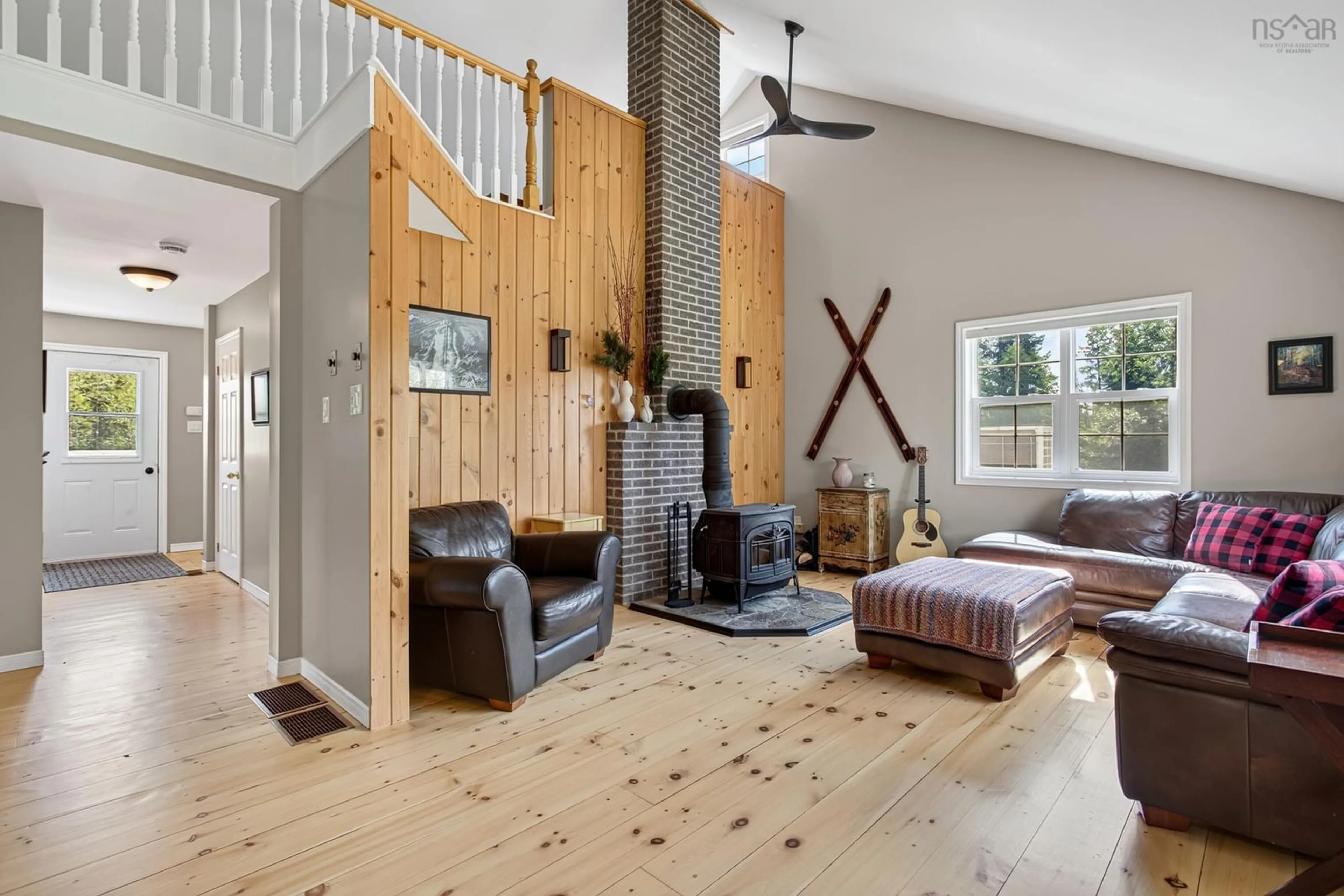 Living room with furniture, wood/laminate floor for 168 Highway 307, Lower Wentworth Nova Scotia B0M 1Z0
