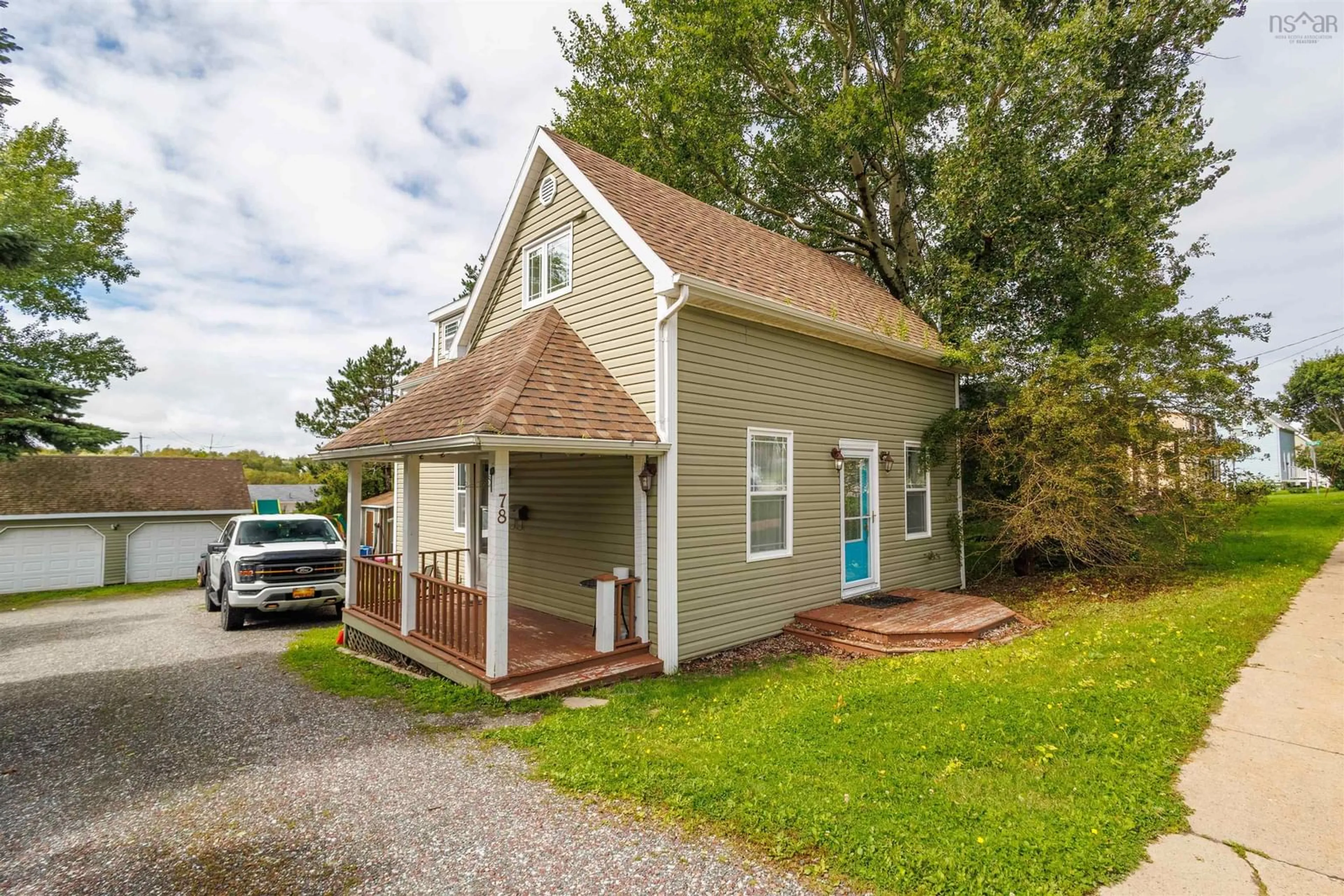 Home with vinyl exterior material, street for 78 Fraser Ave, Sydney Mines Nova Scotia B1V 2C5
