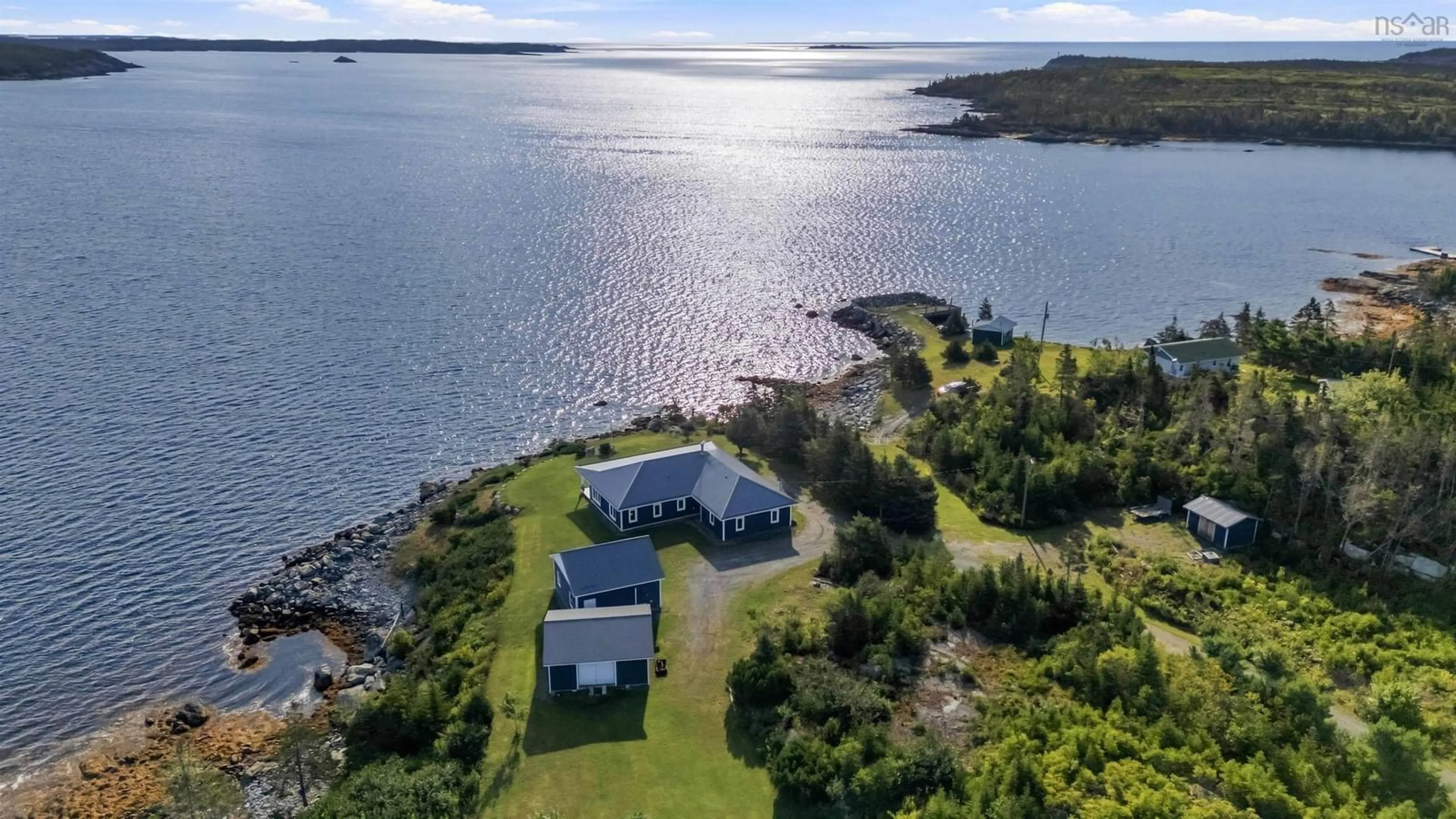 A pic from outside/outdoor area/front of a property/back of a property/a pic from drone, water/lake/river/ocean view for 201 Southwest Cove Rd, Southwest Cove Nova Scotia B0J 2L0