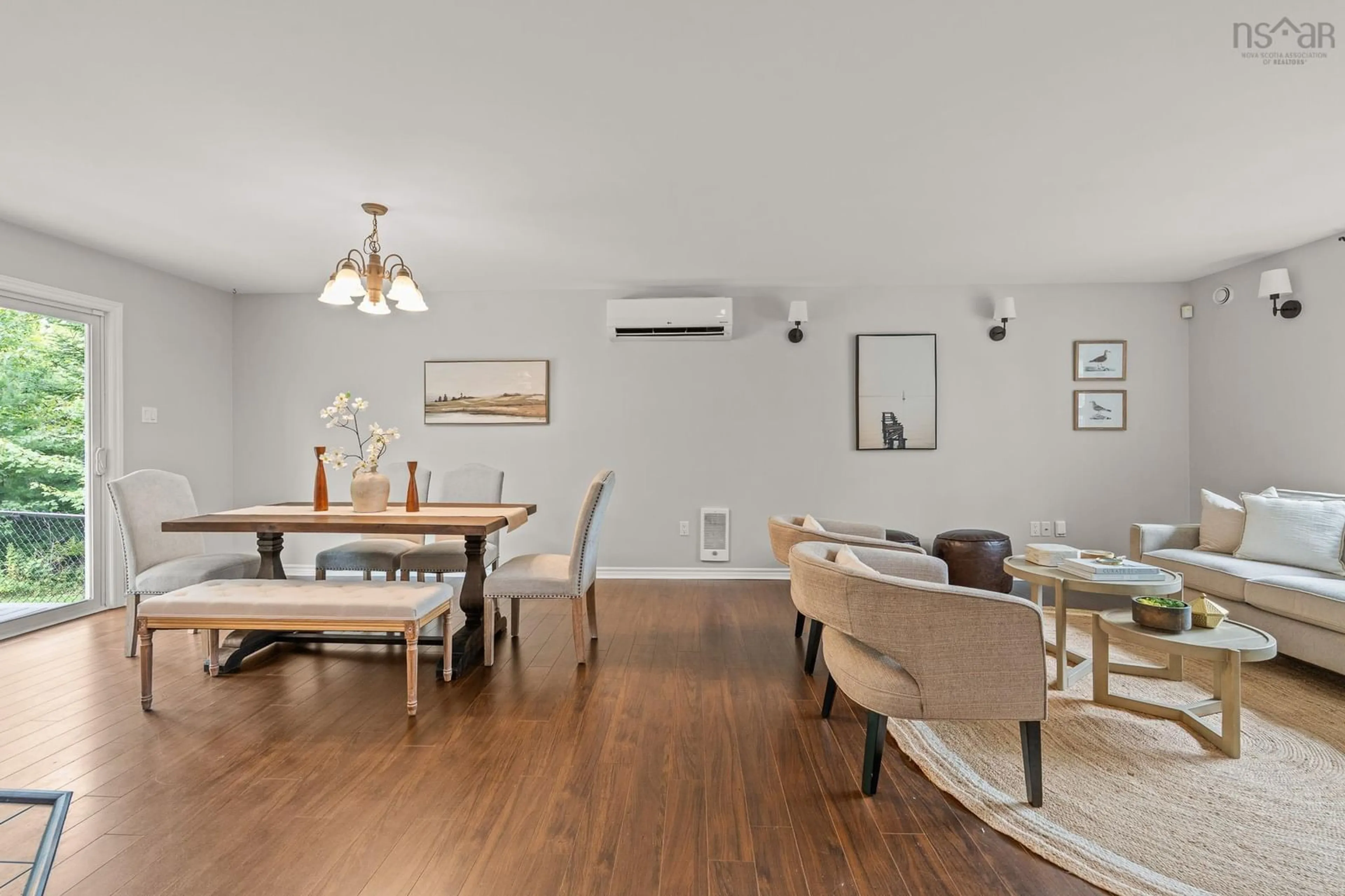 Living room with furniture, wood/laminate floor for 12 Loriann Dr, Porters Lake Nova Scotia B3E 1J3