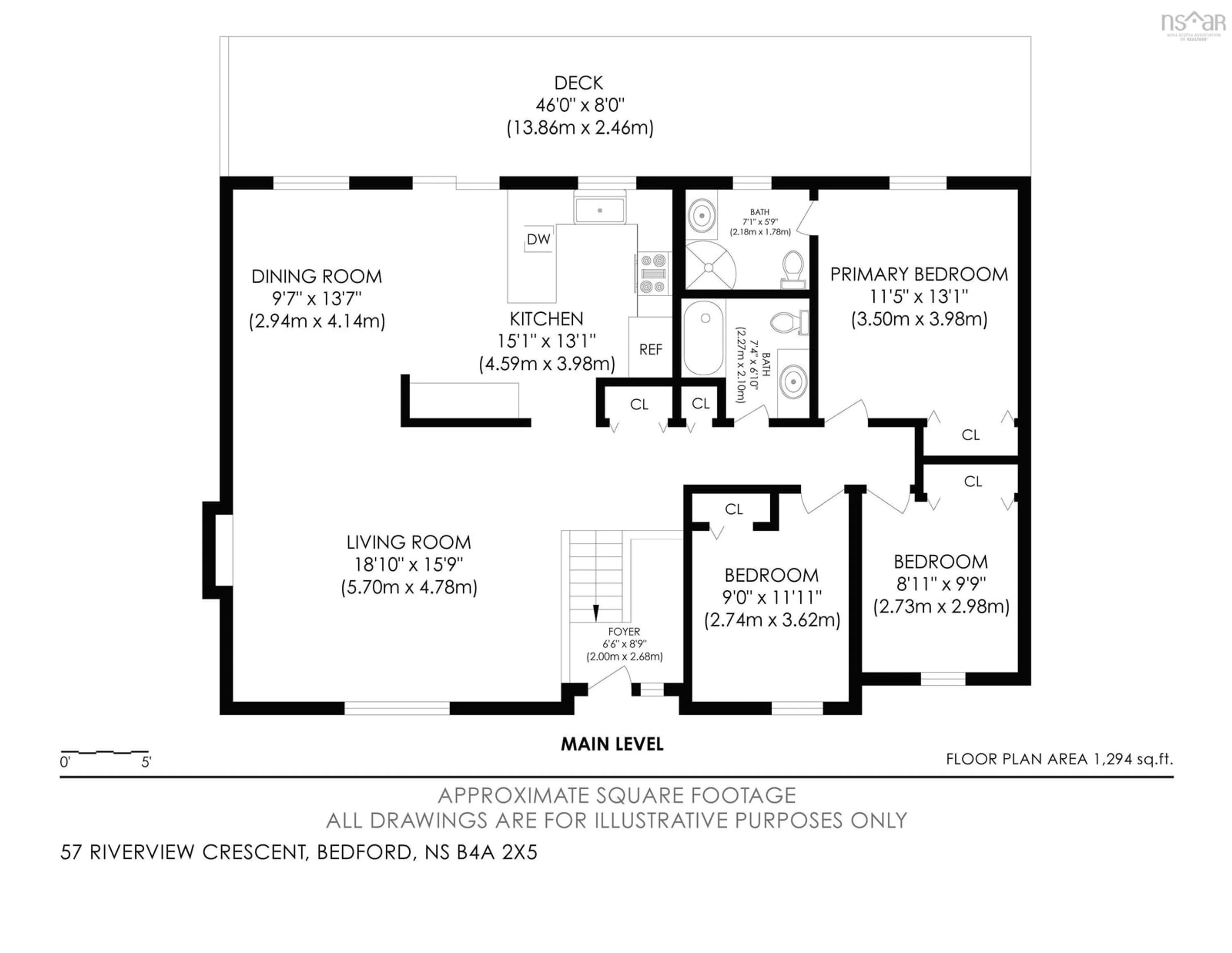 Floor plan for 57 Riverview Cres, Bedford Nova Scotia B4A 2X5