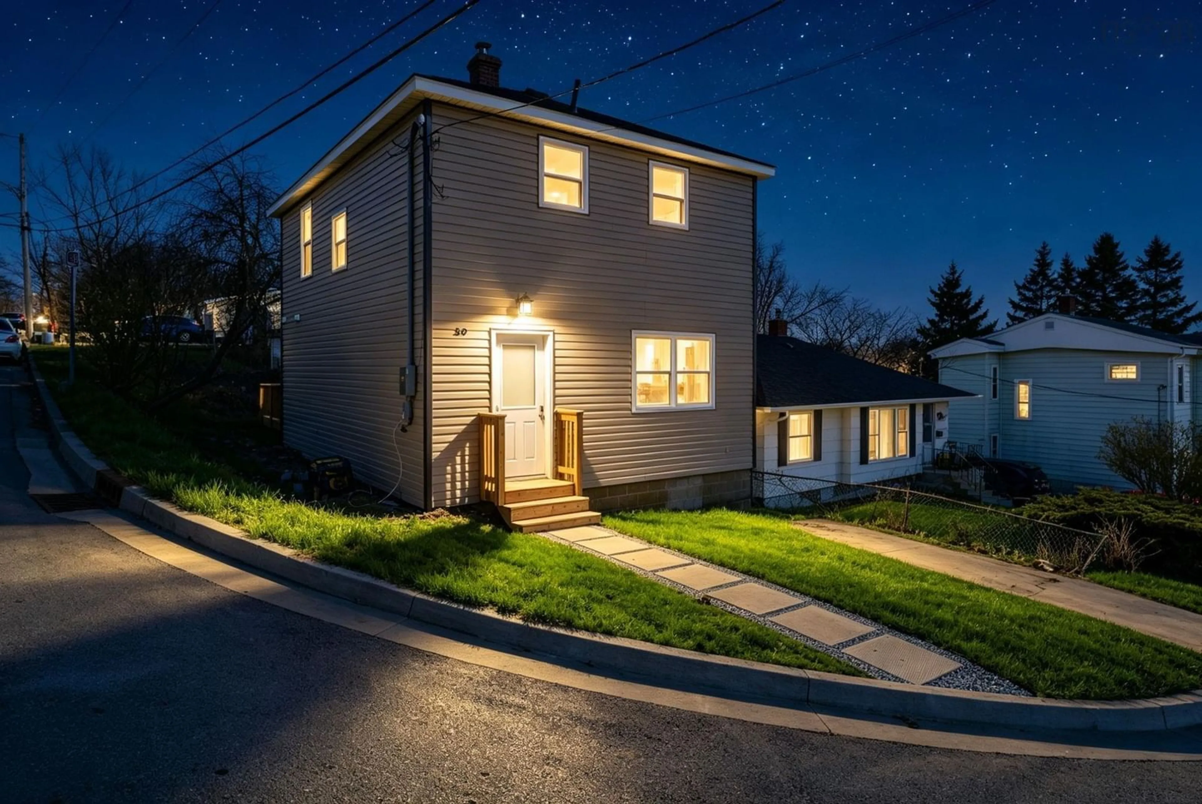 A pic from outside/outdoor area/front of a property/back of a property/a pic from drone, street for 56 Irving St, Dartmouth Nova Scotia B2W 1K2