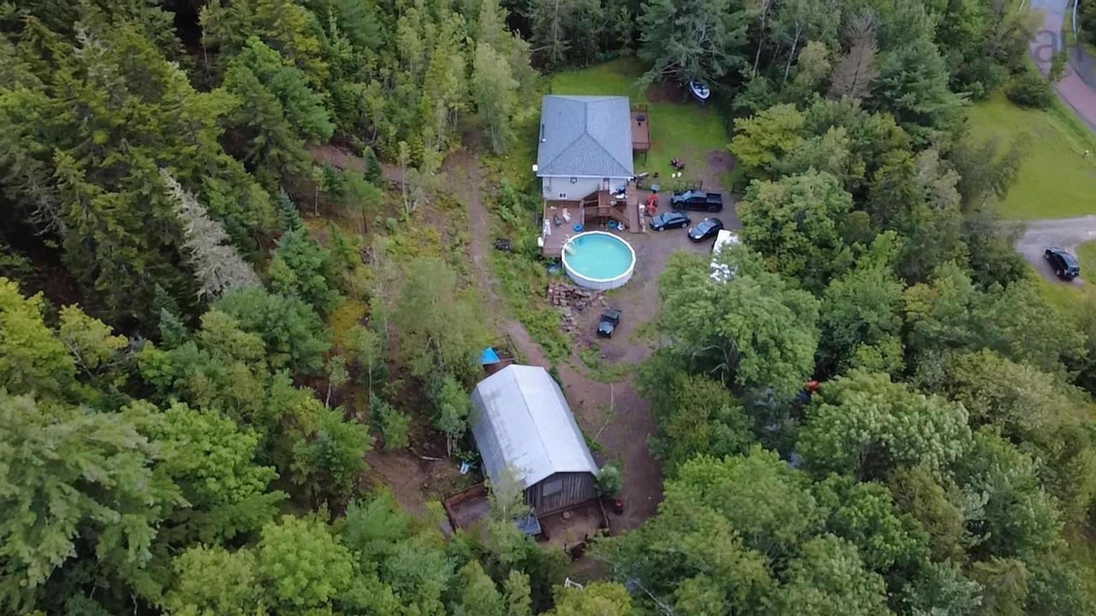 A pic from outside/outdoor area/front of a property/back of a property/a pic from drone, forest/trees view for 2603 Picken St, Westville Nova Scotia B0K 2A0