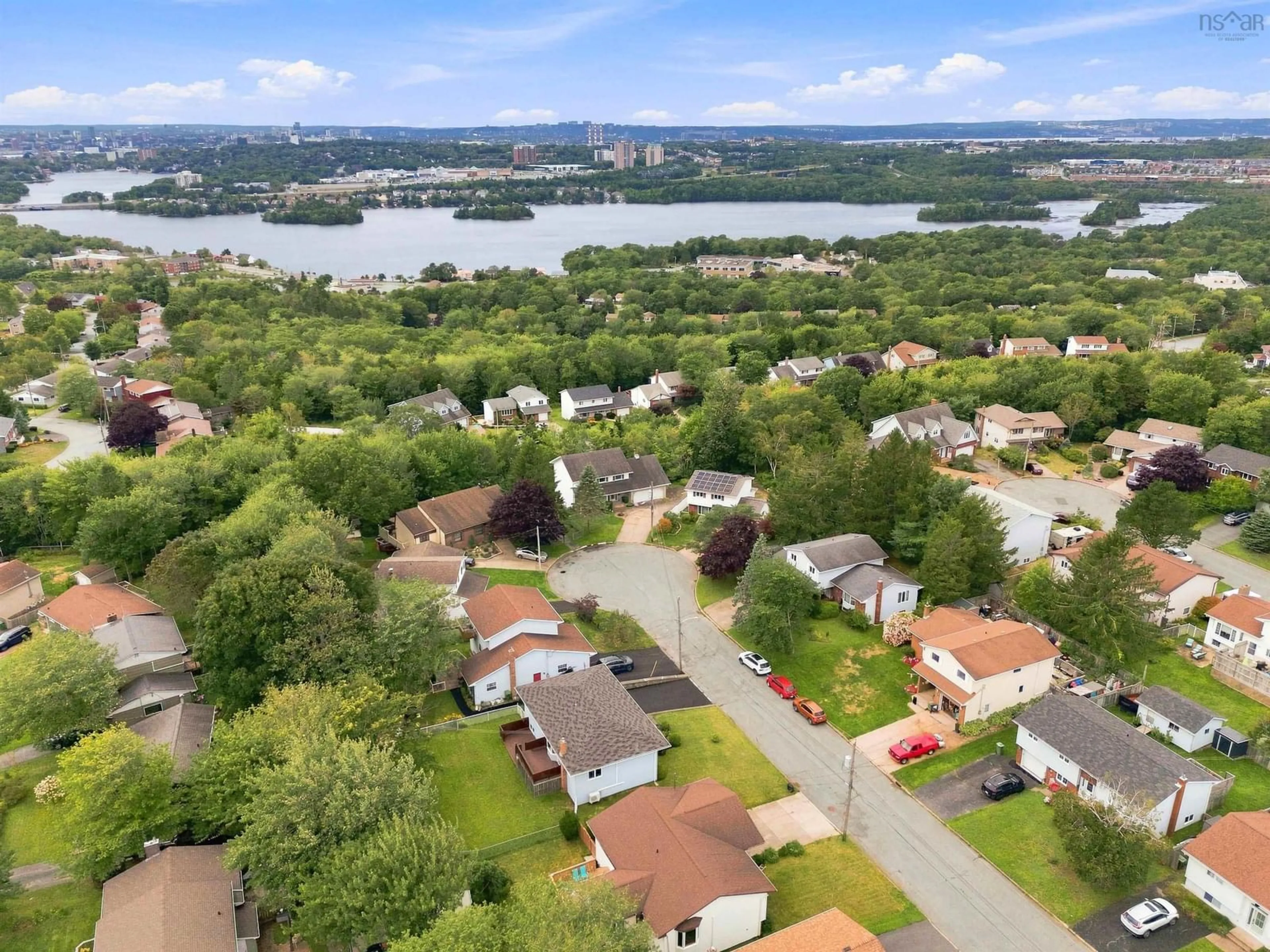 A pic from outside/outdoor area/front of a property/back of a property/a pic from drone, water/lake/river/ocean view for 17 Camilla Crt, Dartmouth Nova Scotia B2X 3K4
