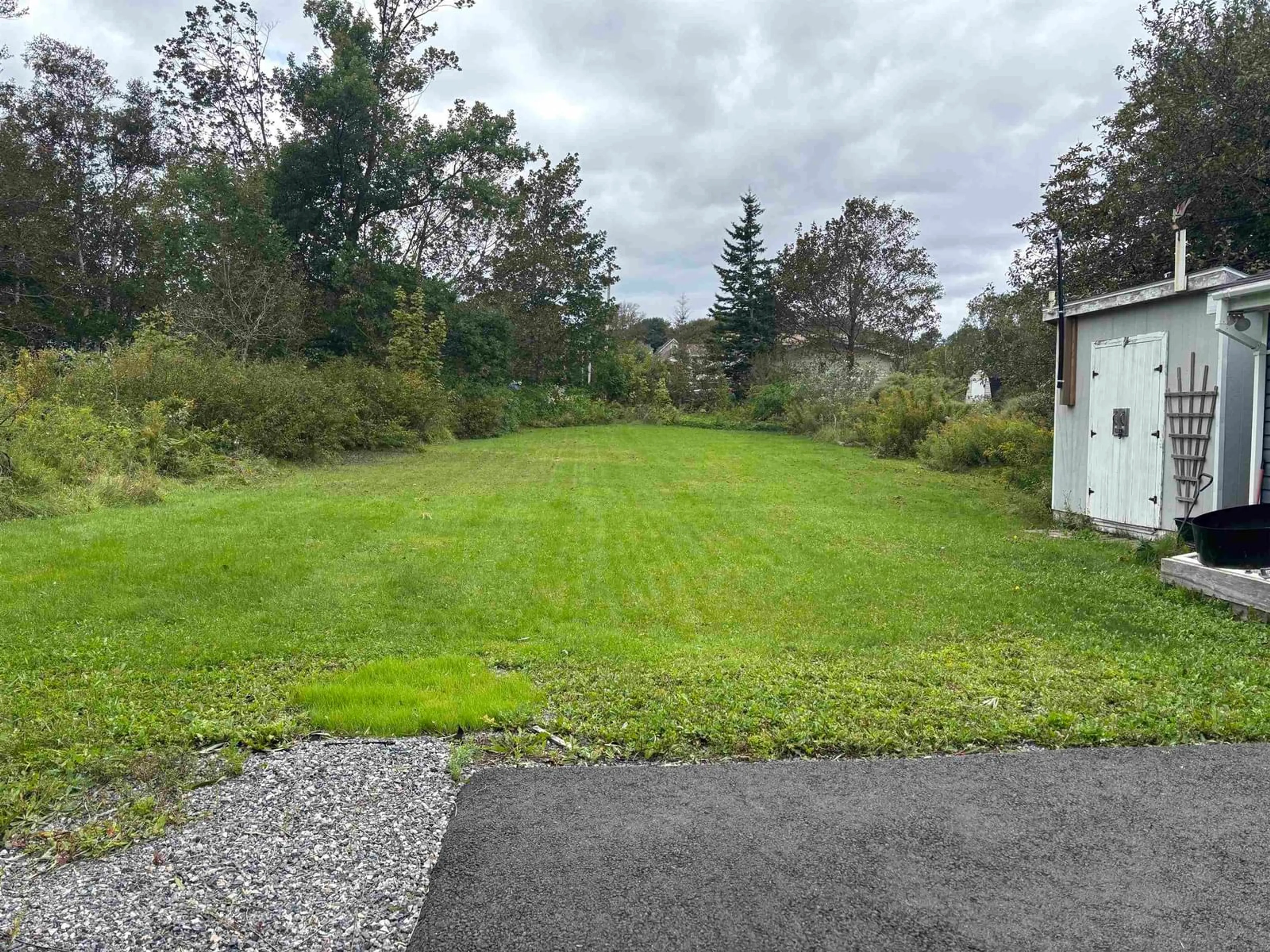 A pic from outside/outdoor area/front of a property/back of a property/a pic from drone, forest/trees view for 910 Shore Road, Sydney Mines Nova Scotia B1V 1B3