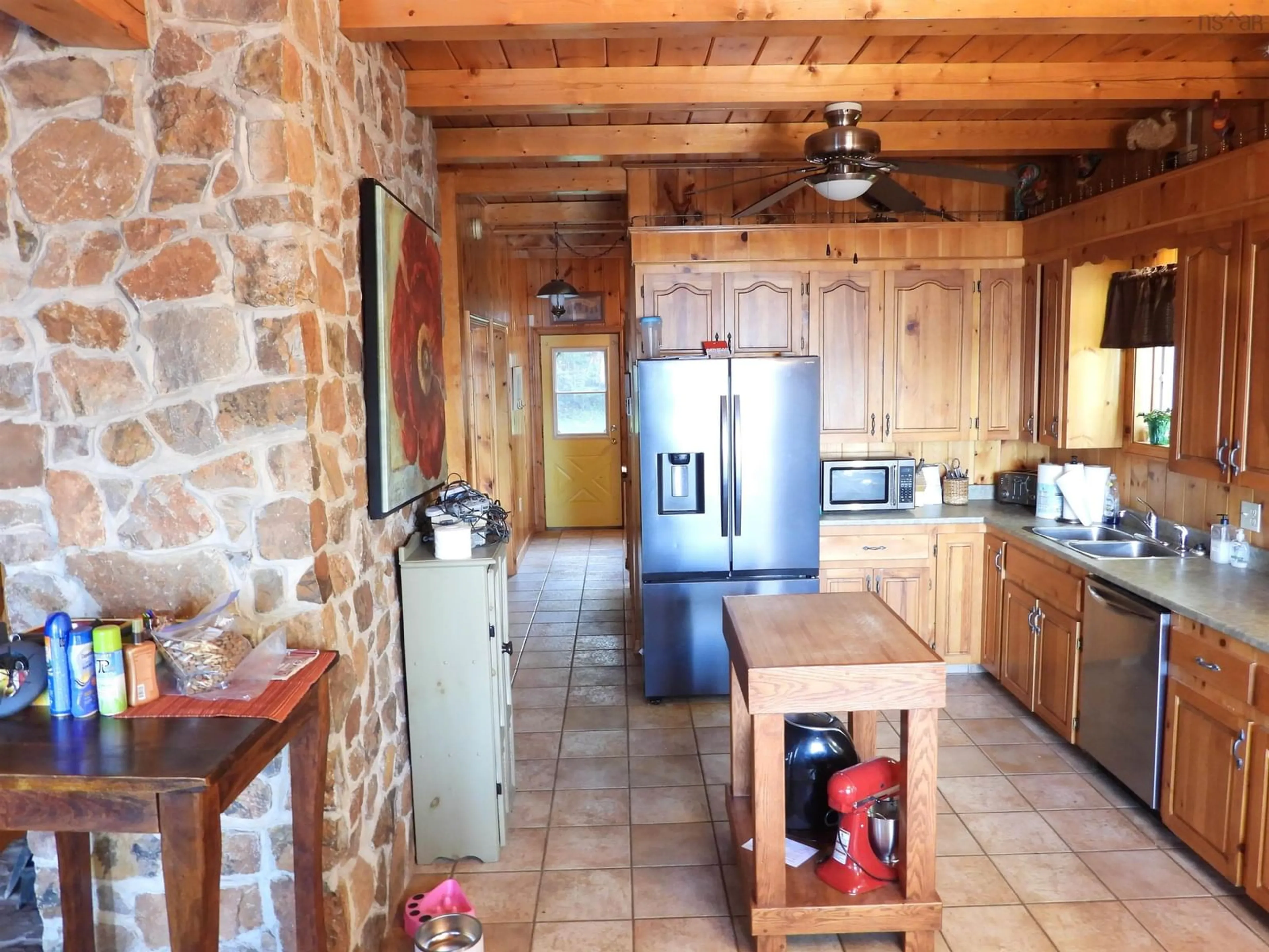 Rustic kitchen, ceramic/tile floor for 360 Birch Lane, Aylesford Lake Nova Scotia B0P 1C0