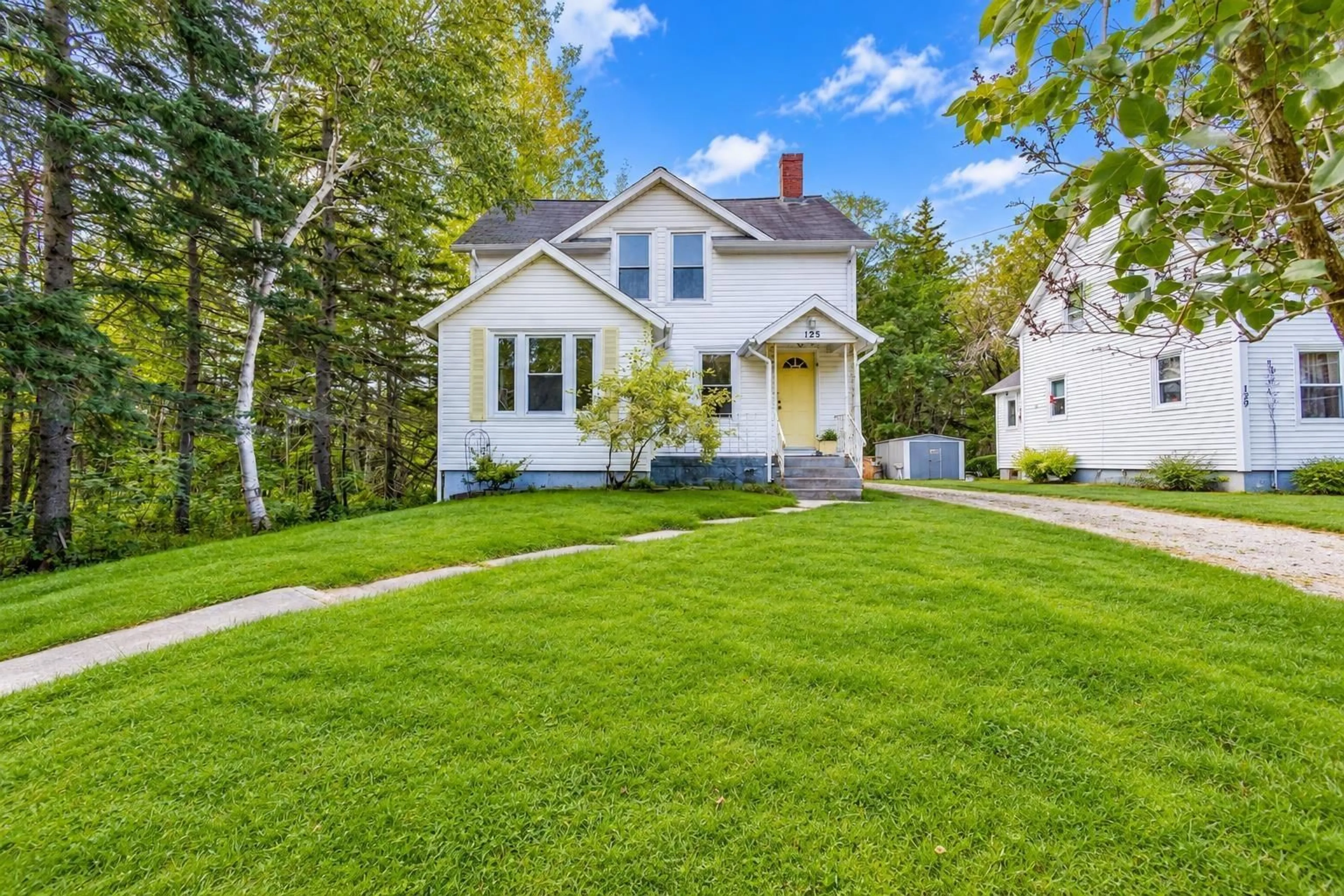 Home with vinyl exterior material, street for 125 Rudderham Rd, Point Edward Nova Scotia B2A 4V4