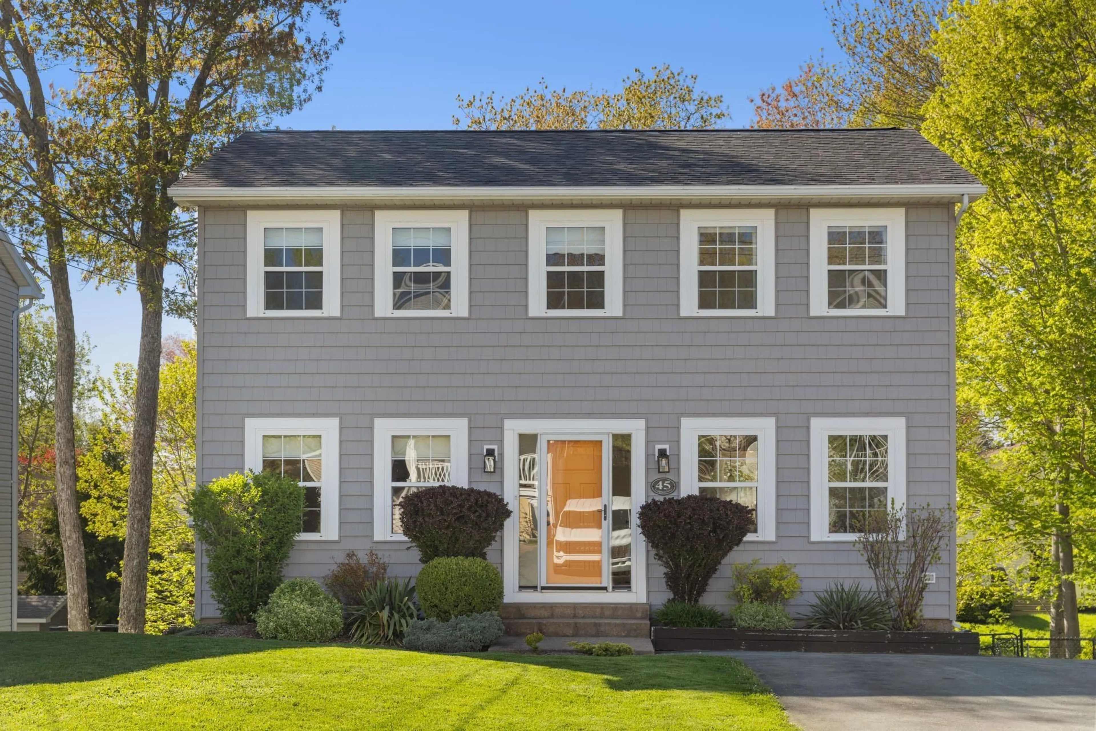 Home with vinyl exterior material, street for 45 Craigburn Dr, Dartmouth Nova Scotia B2X 3E6