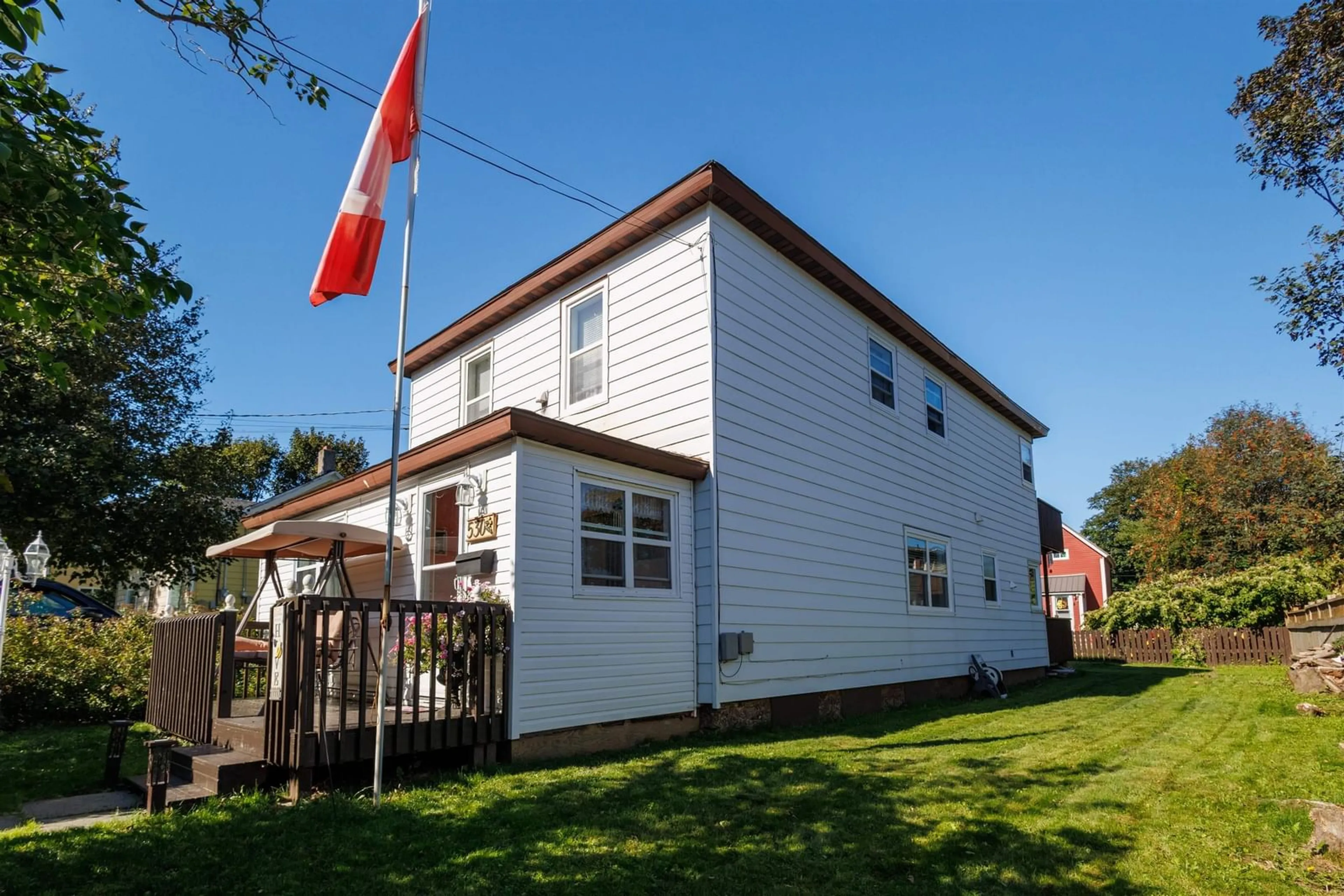 A pic from outside/outdoor area/front of a property/back of a property/a pic from drone, building for 530 Main St, Sydney Mines Nova Scotia B1V 2K6