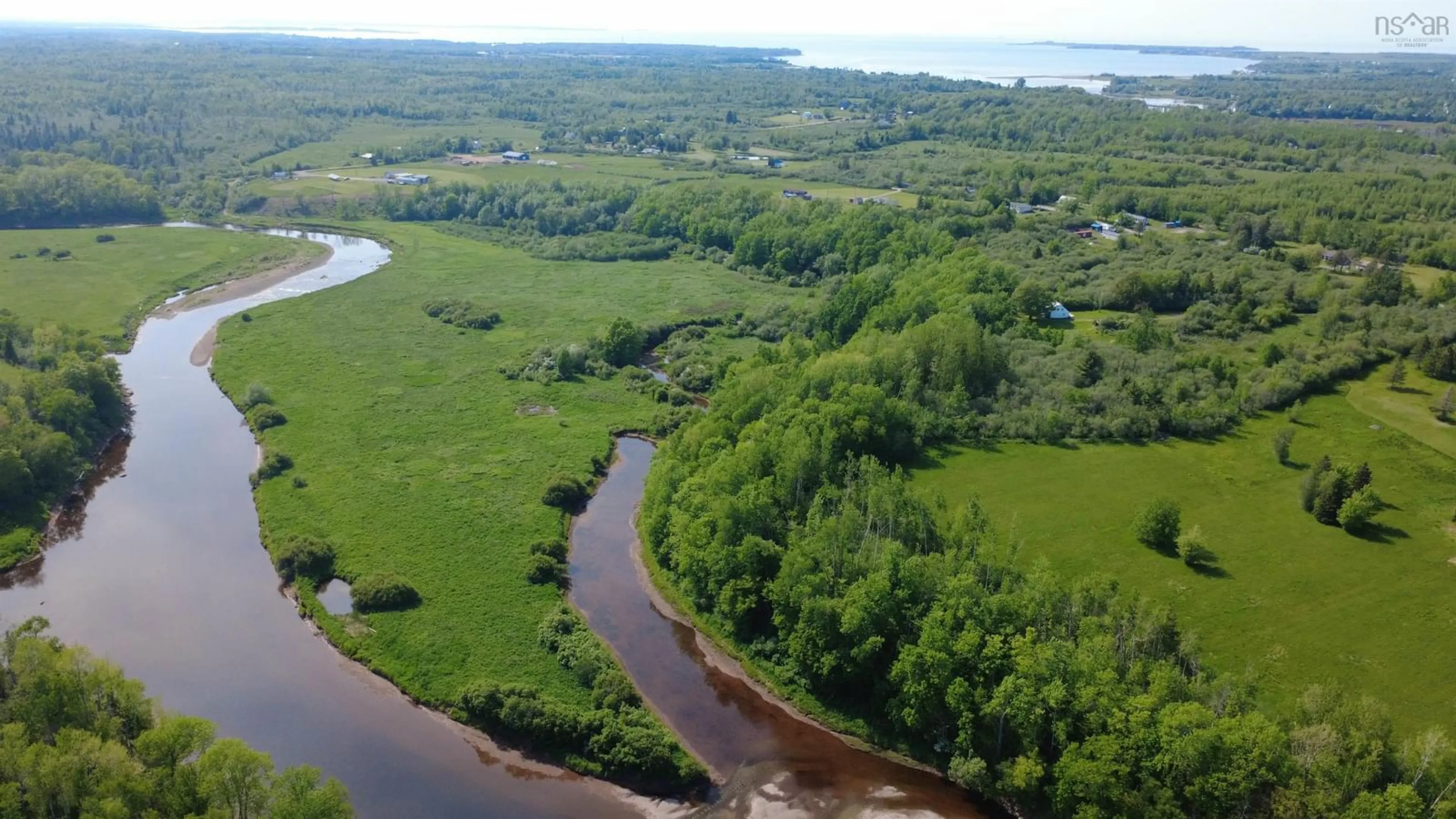 A pic from outside/outdoor area/front of a property/back of a property/a pic from drone, water/lake/river/ocean view for 150 Roger Rd, Welsford Nova Scotia B0K 1N0