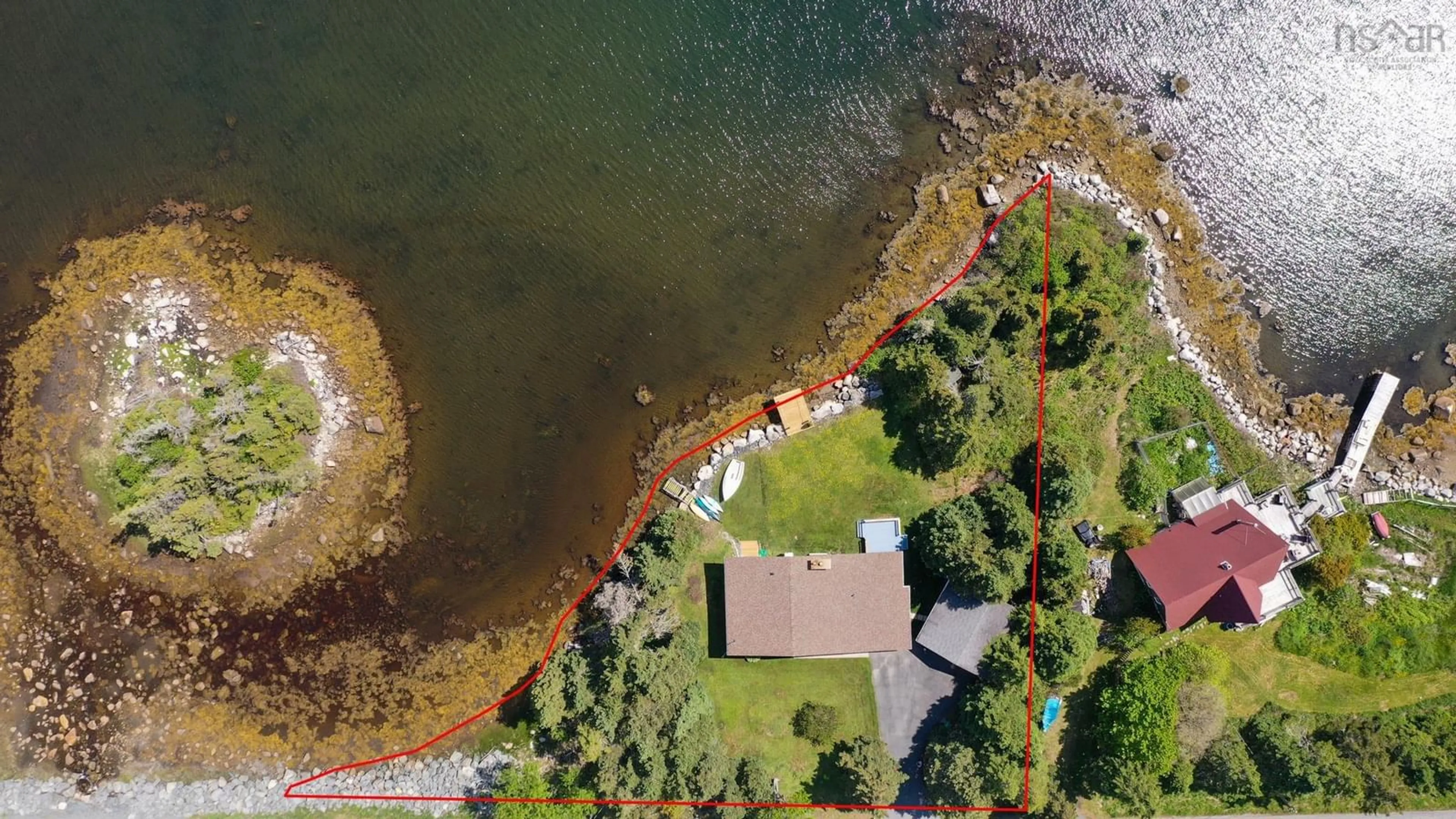 A pic from outside/outdoor area/front of a property/back of a property/a pic from drone, water/lake/river/ocean view for 1378 Ketch Harbour Rd, Sambro Head Nova Scotia B3V 1L1