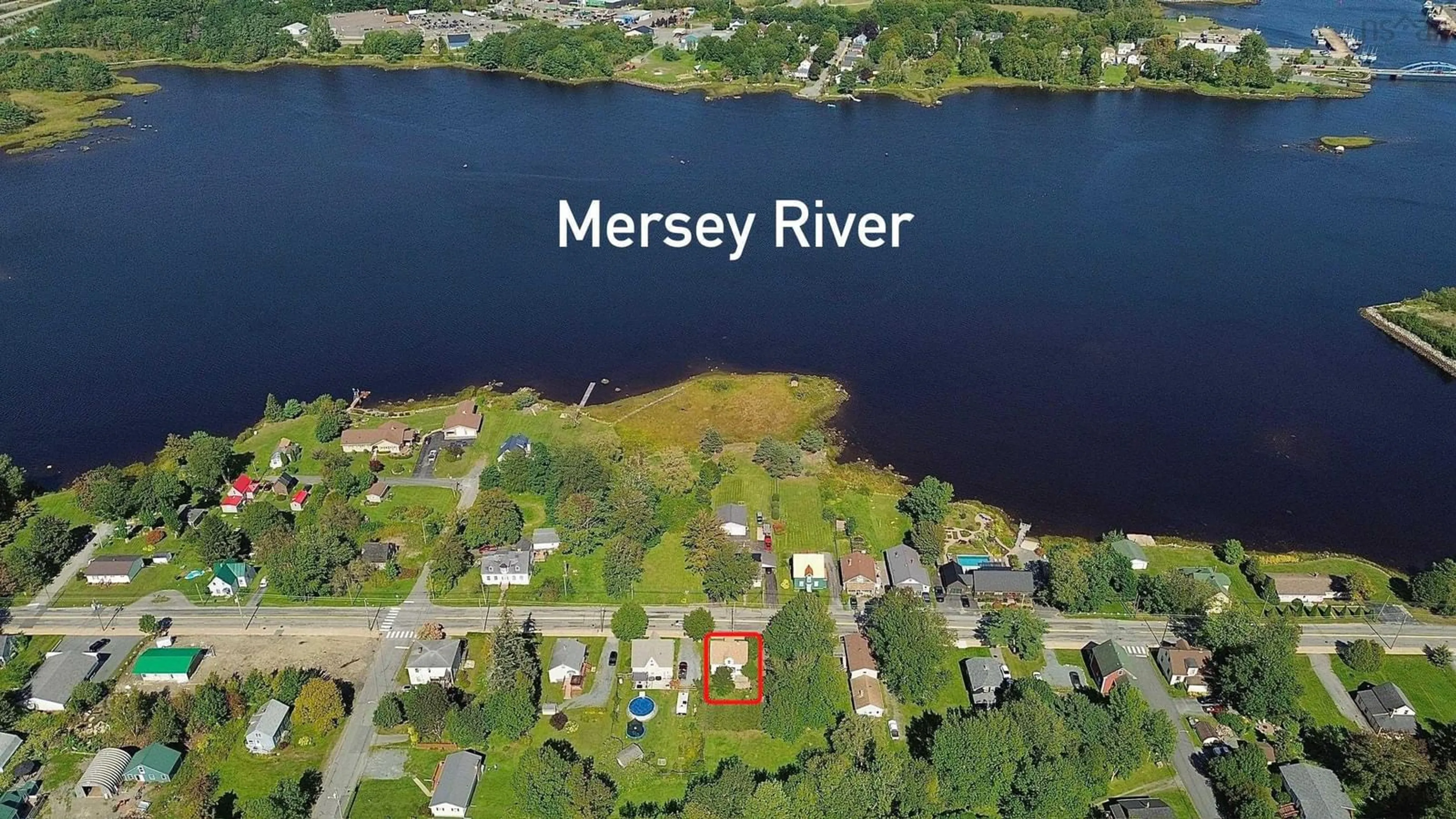 A pic from outside/outdoor area/front of a property/back of a property/a pic from drone, water/lake/river/ocean view for 613 Main St, Liverpool Nova Scotia B0T 1K0