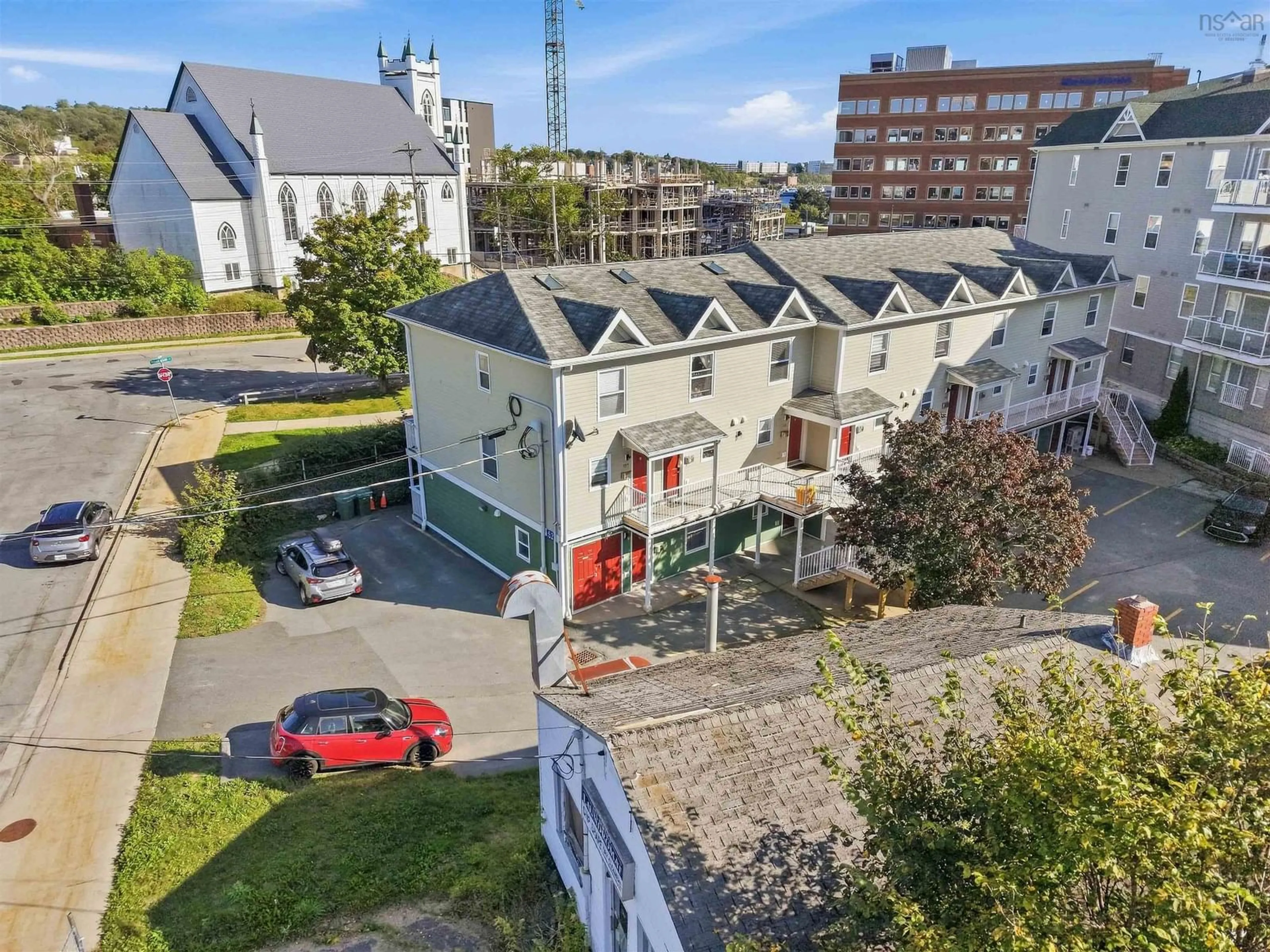 A pic from outside/outdoor area/front of a property/back of a property/a pic from drone, city buildings view from balcony for 52 Irishtown Rd #104, Dartmouth Nova Scotia B2W 2W9