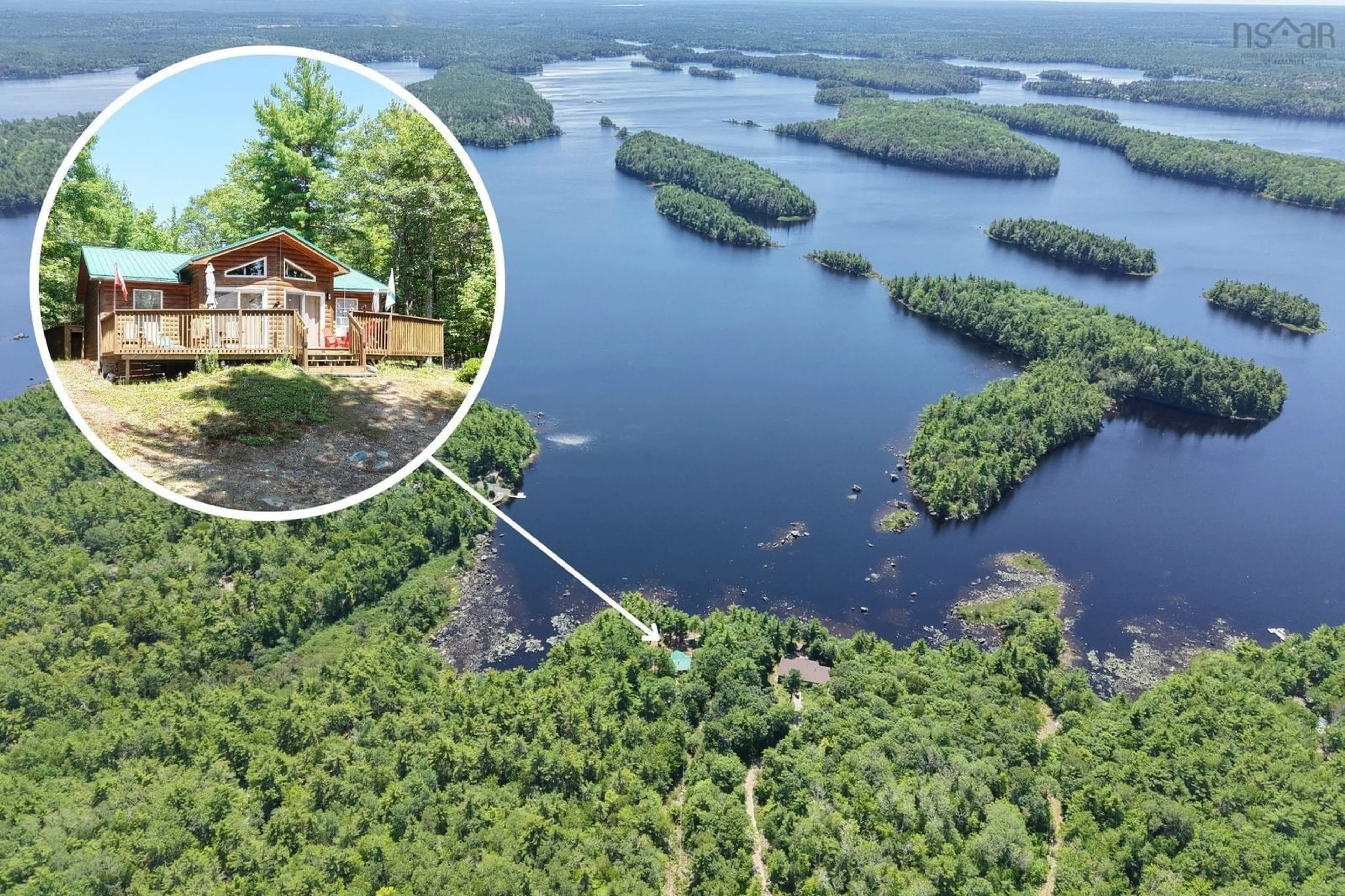 A pic from outside/outdoor area/front of a property/back of a property/a pic from drone, water/lake/river/ocean view for 21 Babbling Brook Rd, Labelle Nova Scotia B0T 1E0
