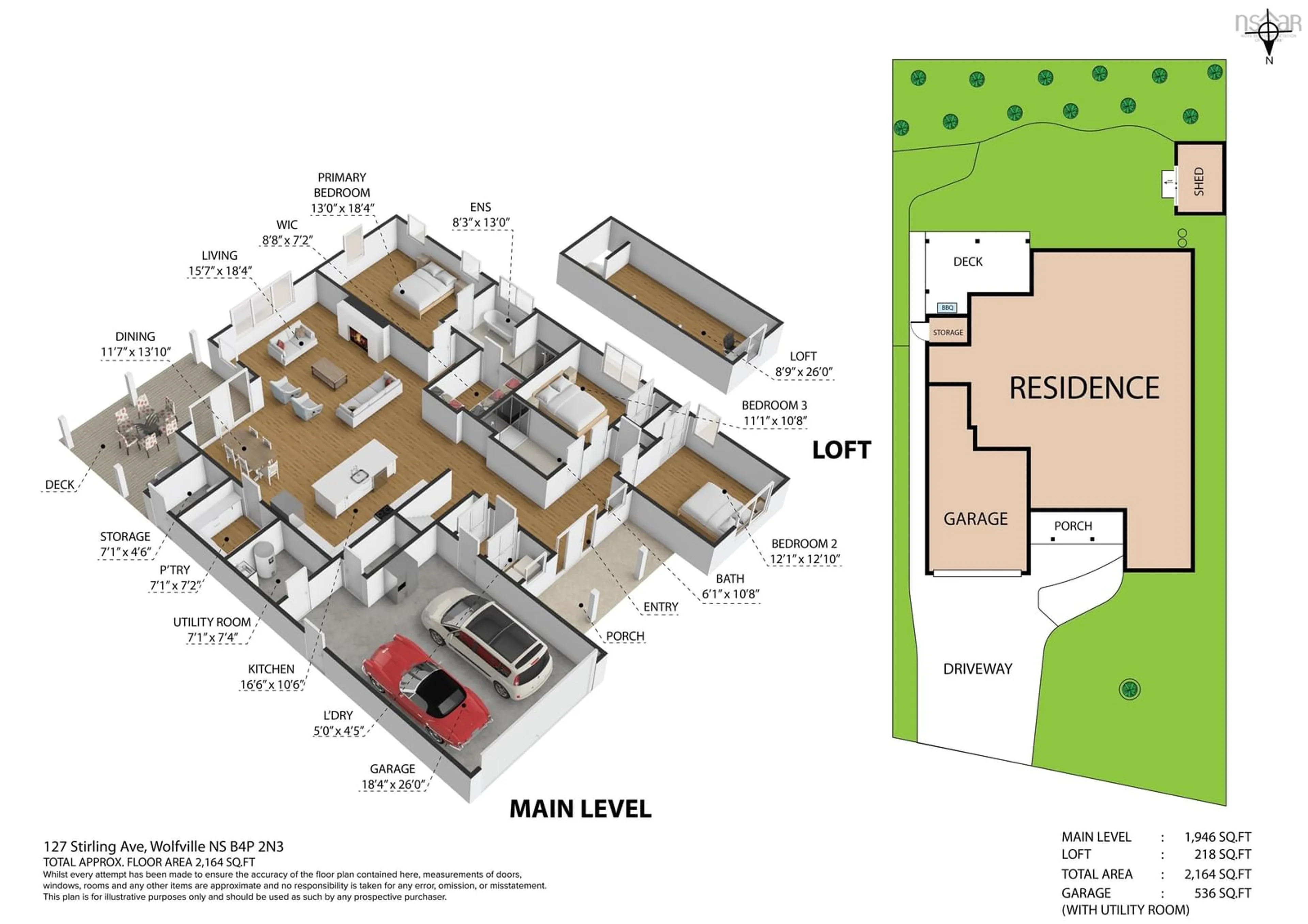 Floor plan for 127 Stirling Ave, Wolfville Nova Scotia B4P 2N3