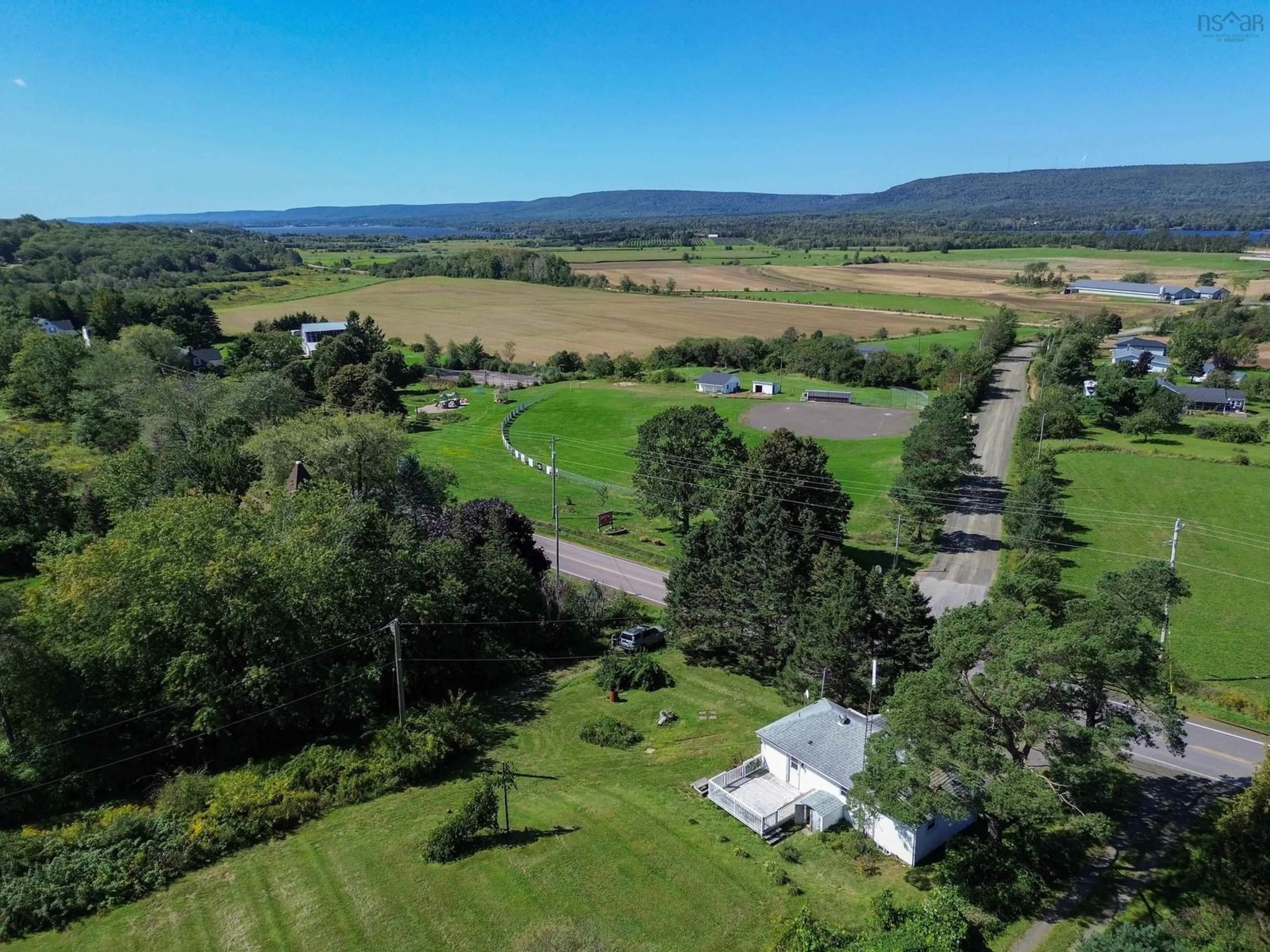 A pic from outside/outdoor area/front of a property/back of a property/a pic from drone, mountain view for 1372 Highway 201, Round Hill Nova Scotia B0S 1A0