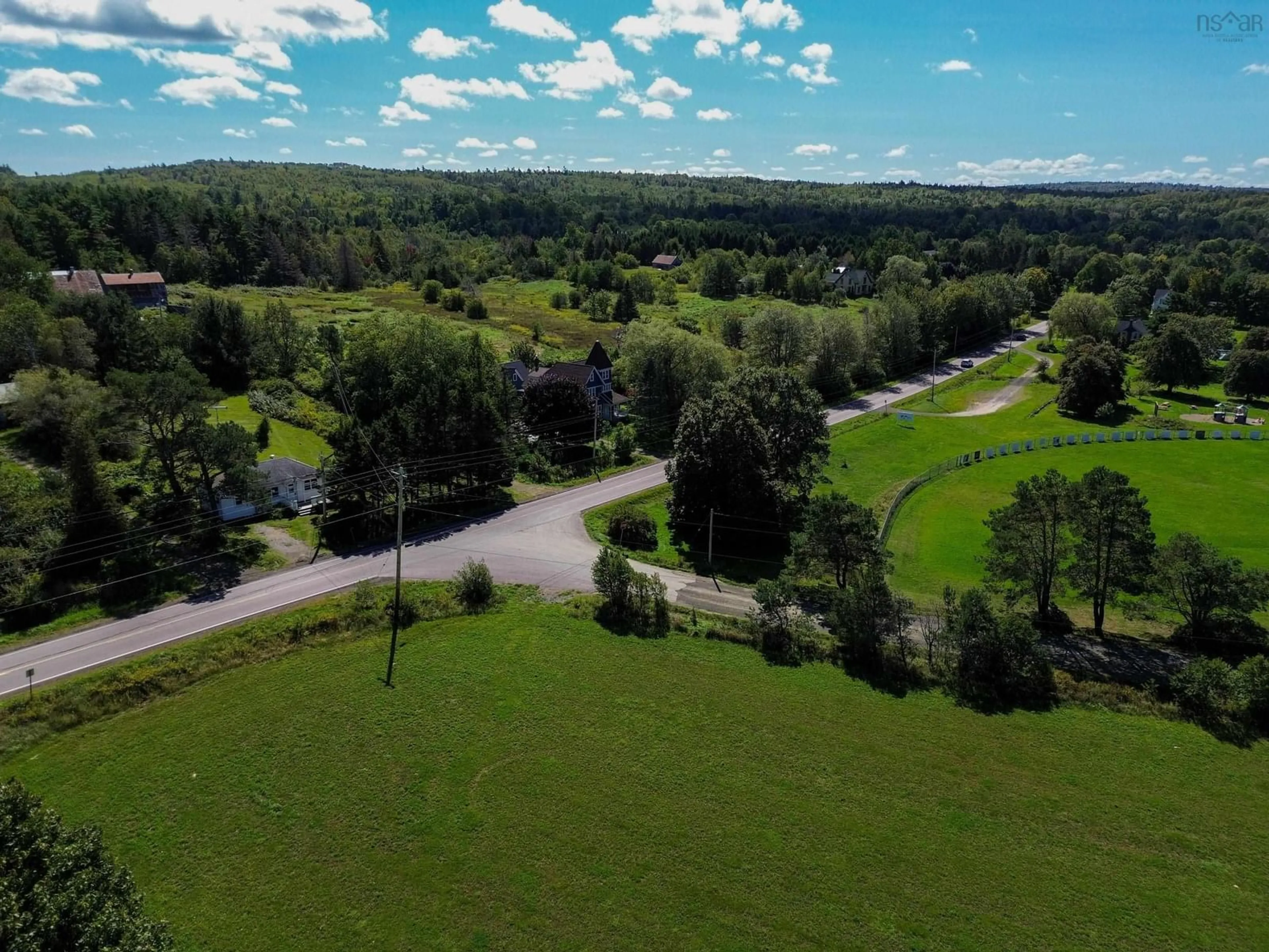 A pic from outside/outdoor area/front of a property/back of a property/a pic from drone, forest/trees view for 1372 Highway 201, Round Hill Nova Scotia B0S 1A0